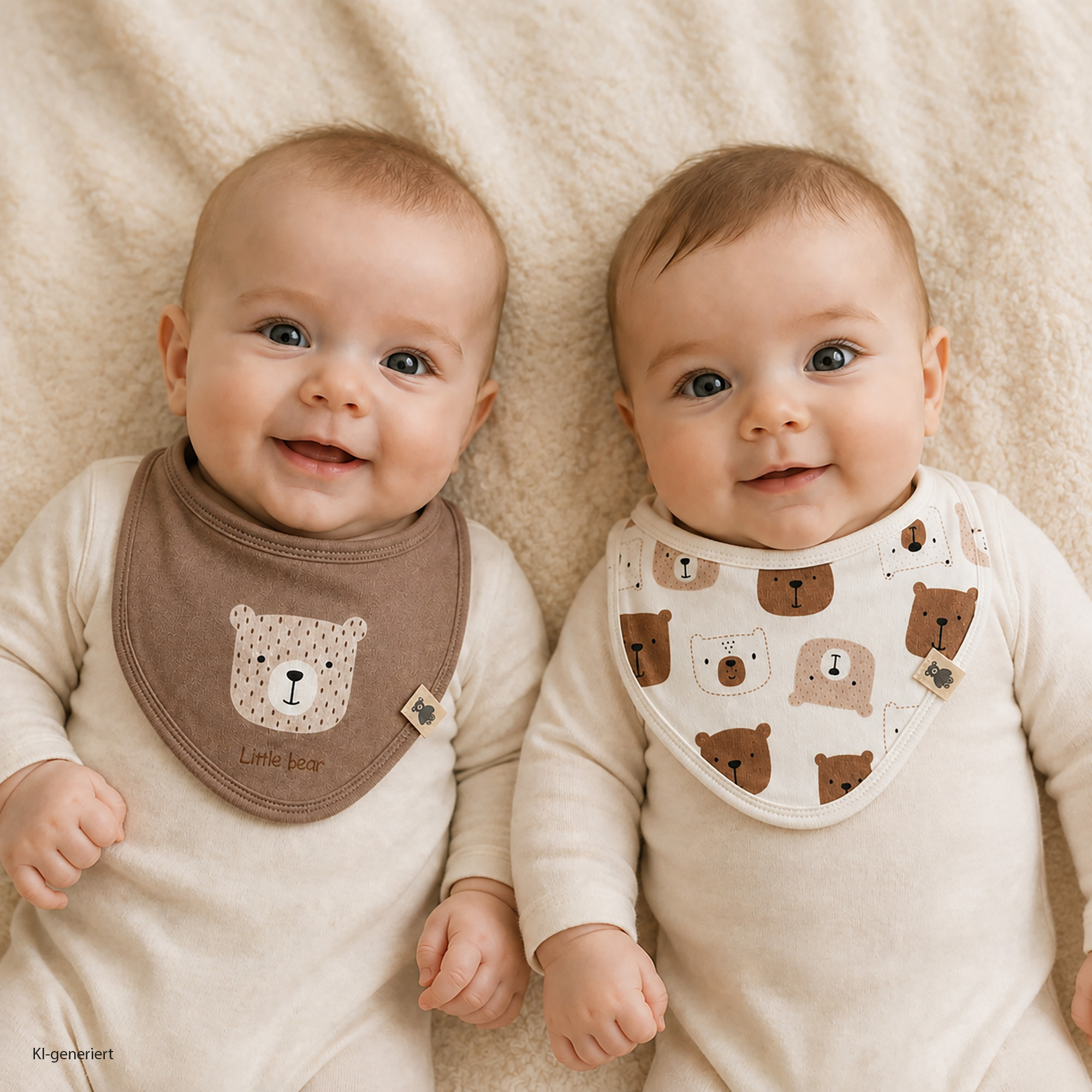 Dreieckstücher & Halstücher, LITTLE, Beige – Besonderheit: aus 100% Baumwolle