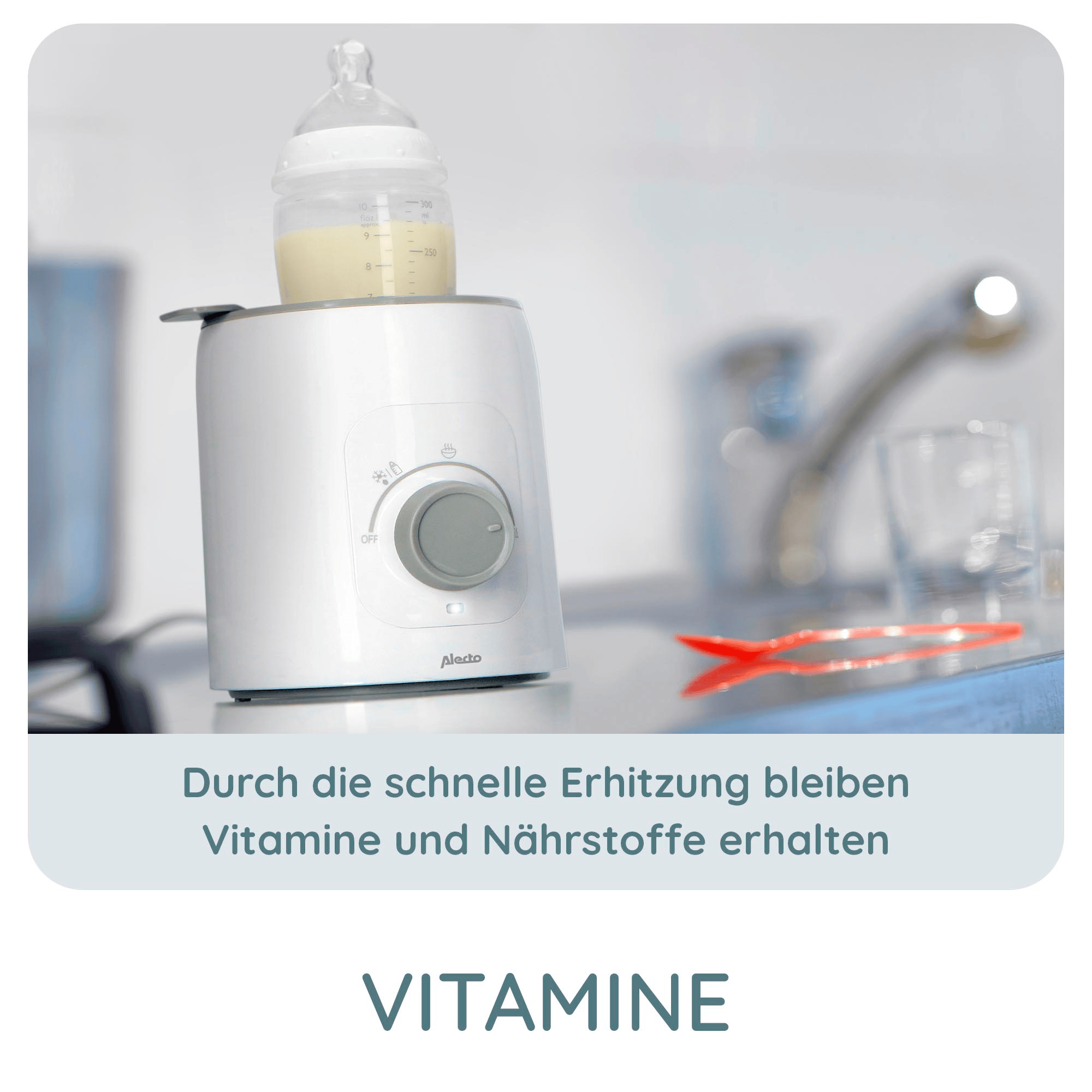 Babykostwärmer, Alecto baby, Weiß – Produktansicht