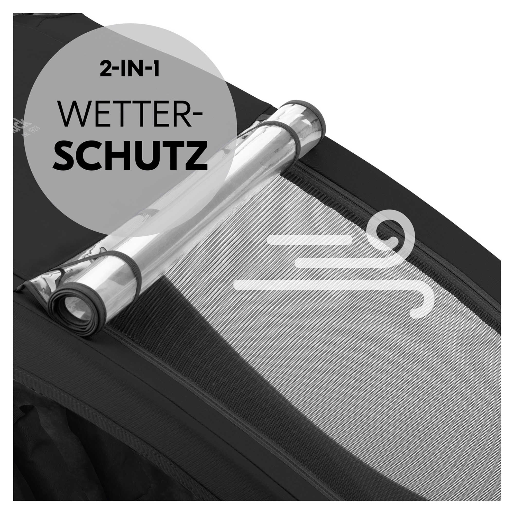 Fahrradanhänger, hauck, Schwarz – Produktansicht