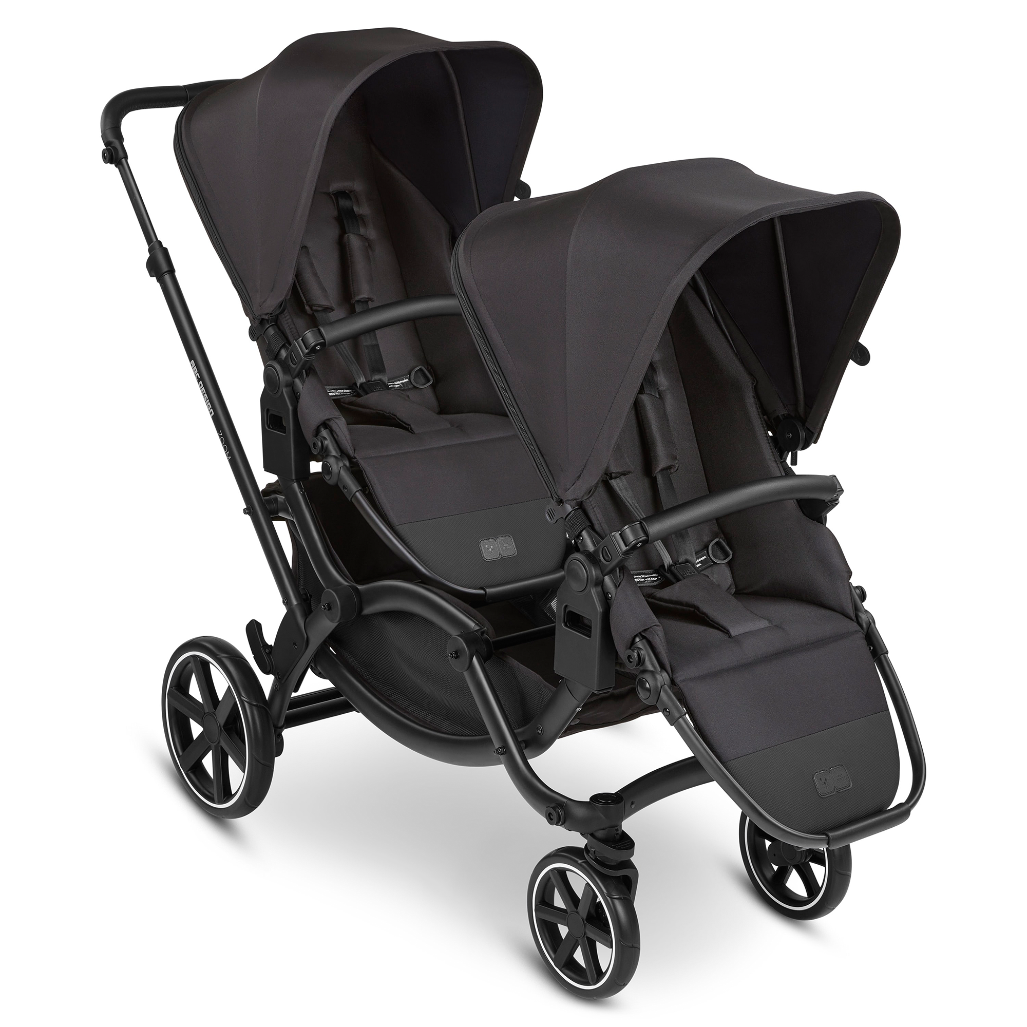 Zwillingswagen & Geschwisterwagen, ABC DESIGN, Schwarz – Besonderheit: Zwillings-/Geschwisterwagen für bis zu zwei Kinder ab Geburt bis je 22 kg 