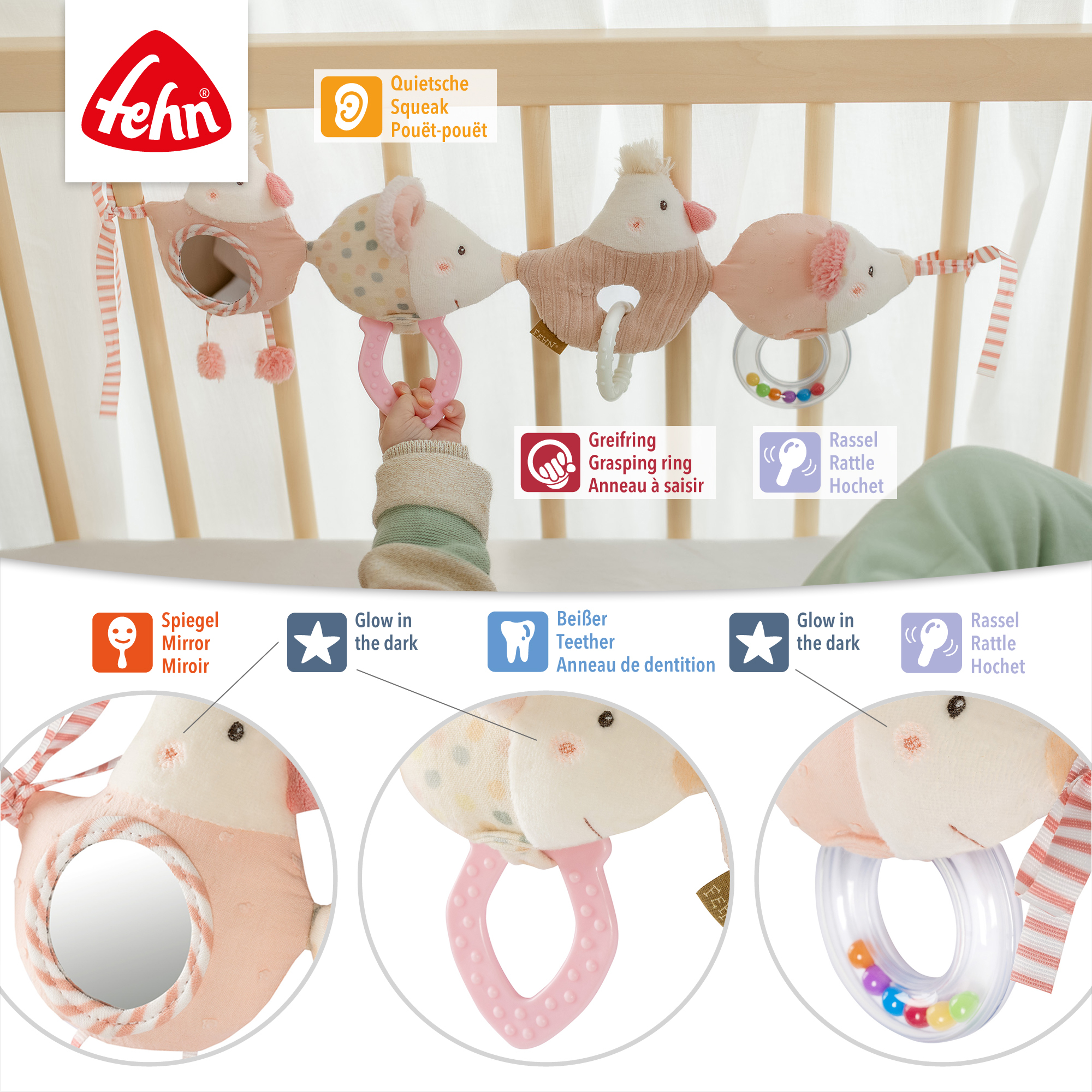 Kinderwagenketten, fehn, Mehrfarbig – Produktansicht