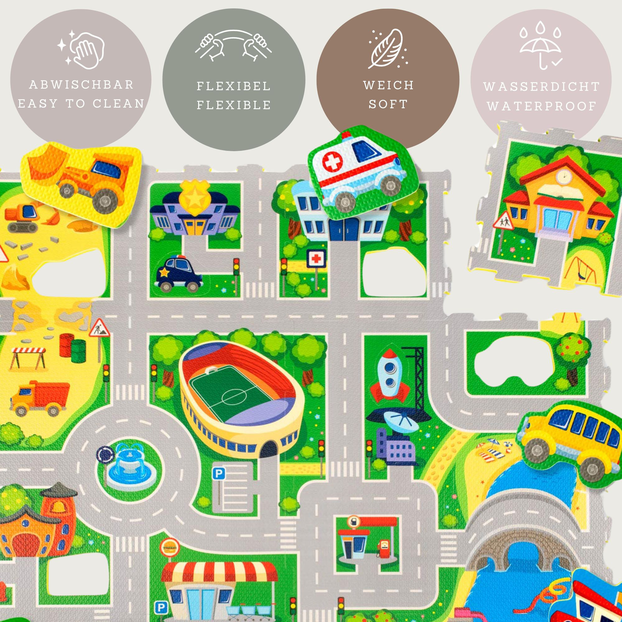 Puzzlematten, Hakuna matte, Grün – Produktansicht