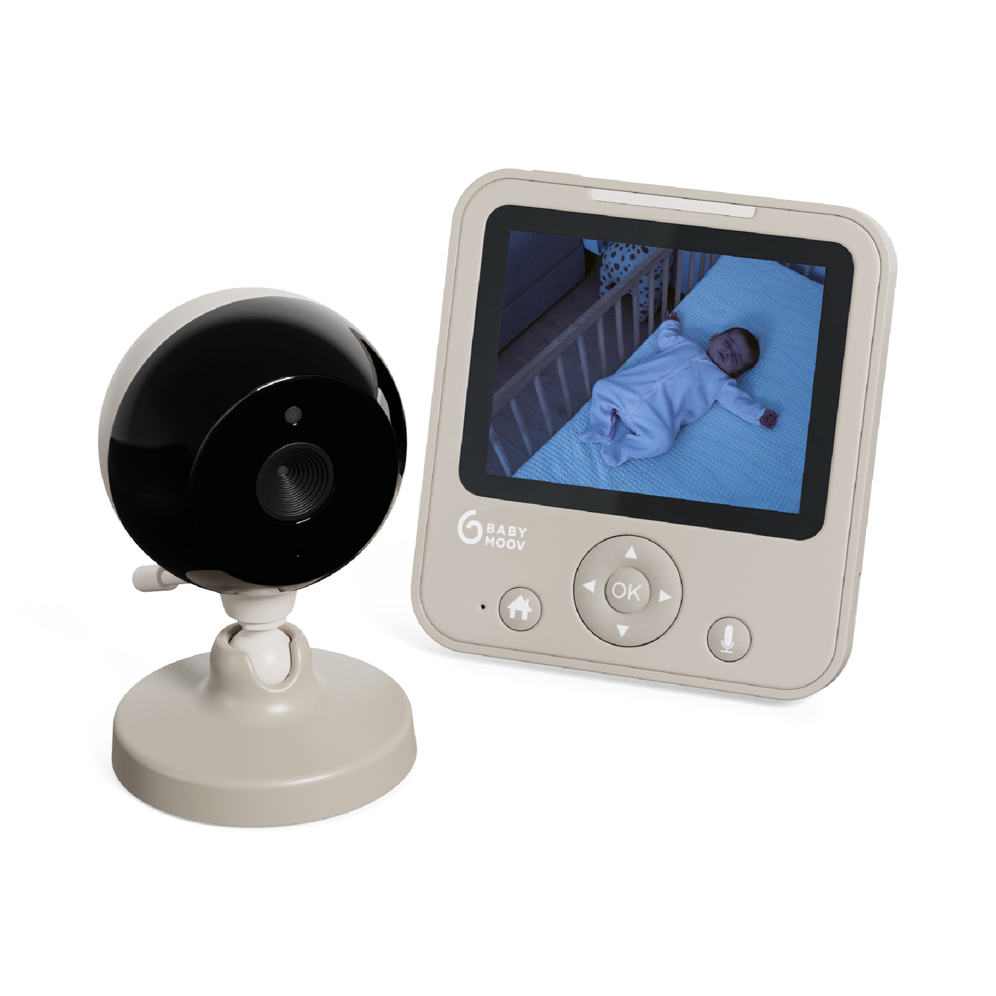 babymoov, Beige – Besonderheit: 2,8-Zoll-Bildschirm mit bis zu ca. 9 Stunden Akkulaufzeit