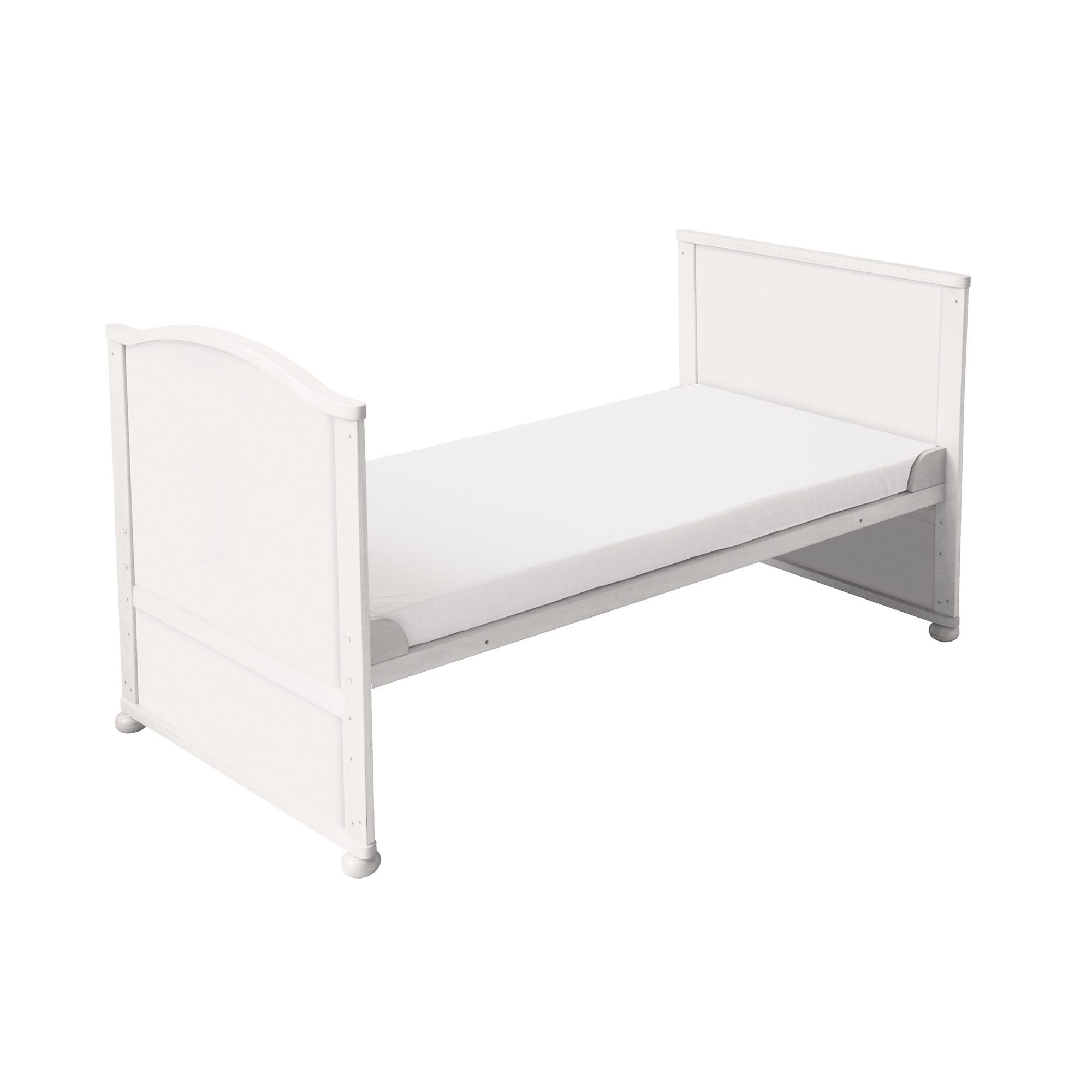 Gitterbetten, roba, Weiß – Besonderheit: Babybett inklusive Himmelstange, antiallergischer Matratze, Bettwäsche mit Nestchen und Umbauecken