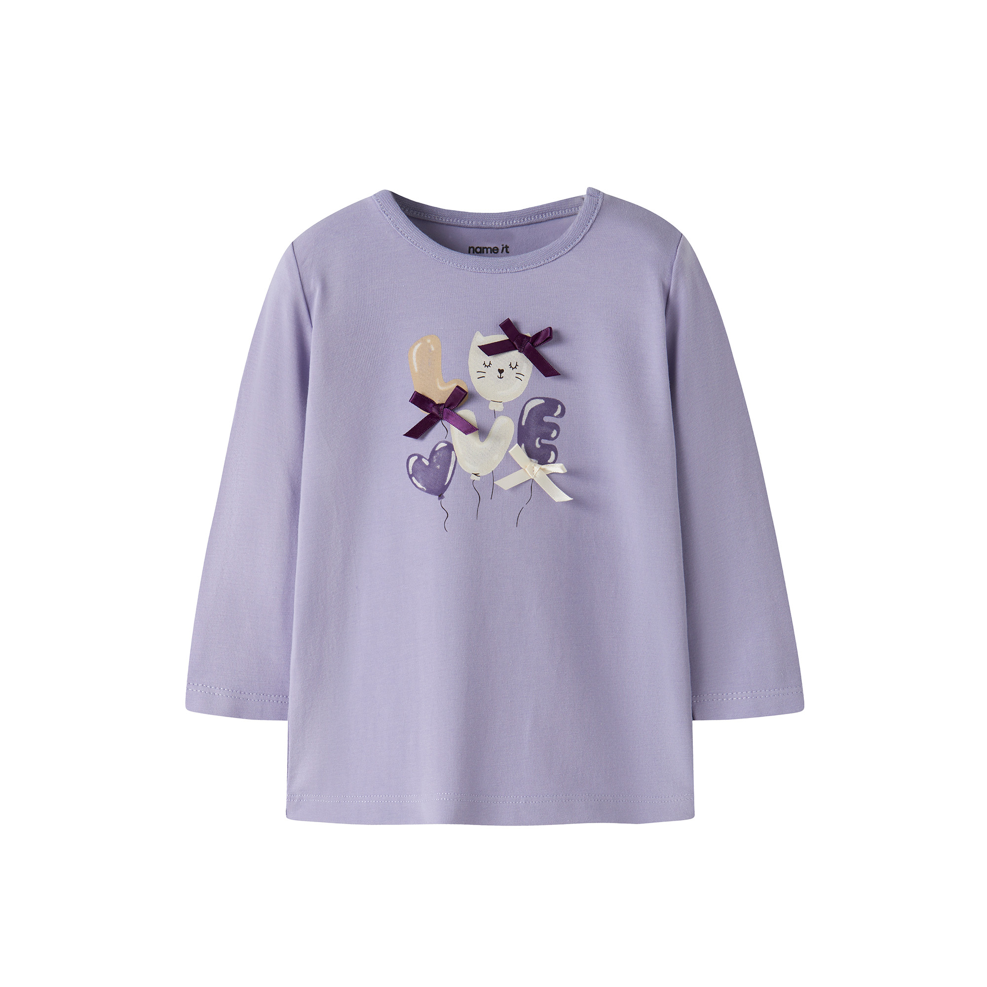 Langarmshirts, name it, Lila – Besonderheit: aus 95% Baumwolle