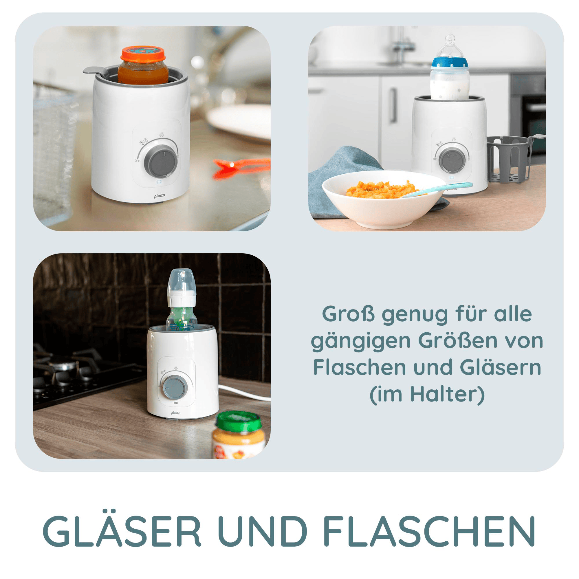 Babykostwärmer, Alecto baby, Weiß – Produktansicht