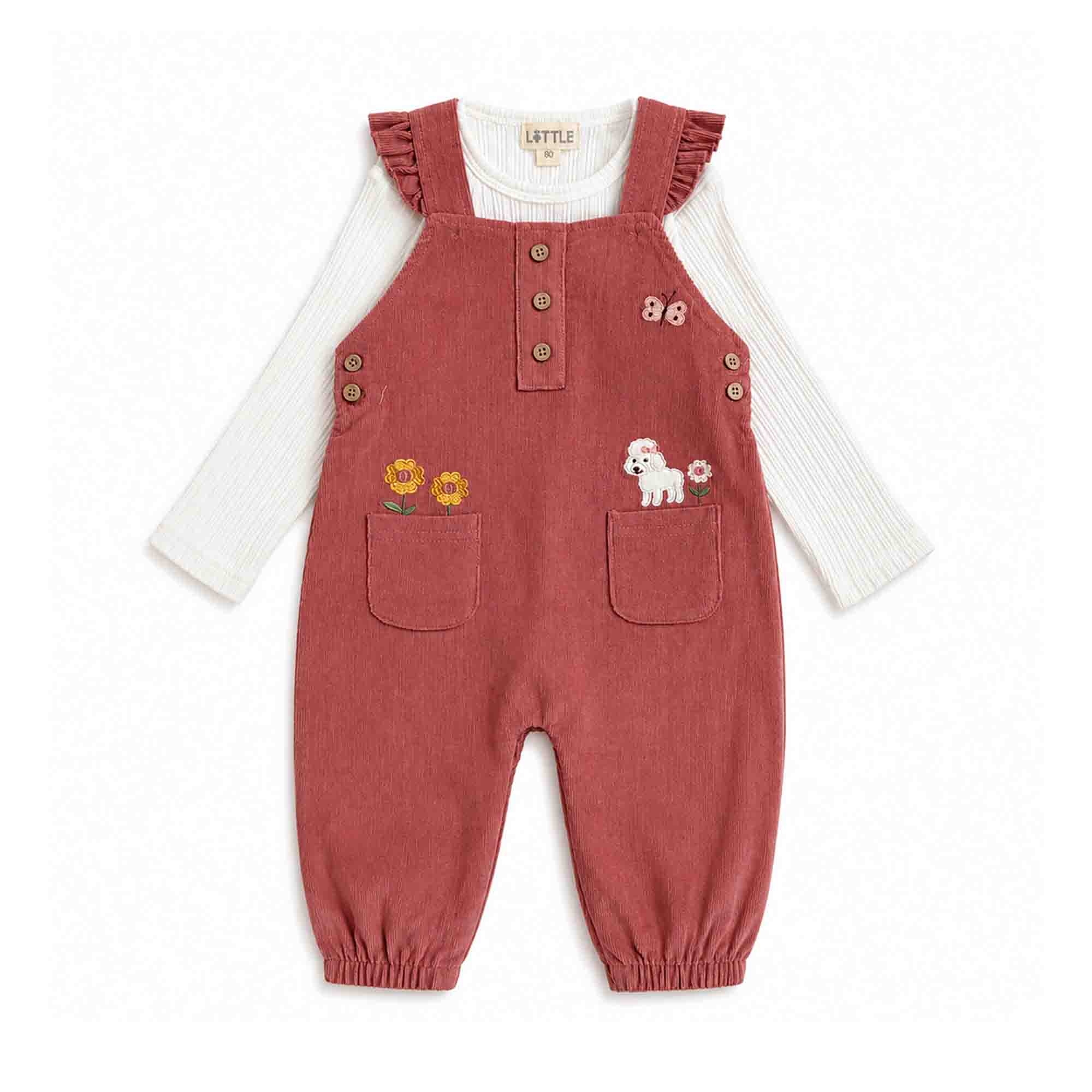 Latzhosen, LITTLE, Pink – Produktansicht