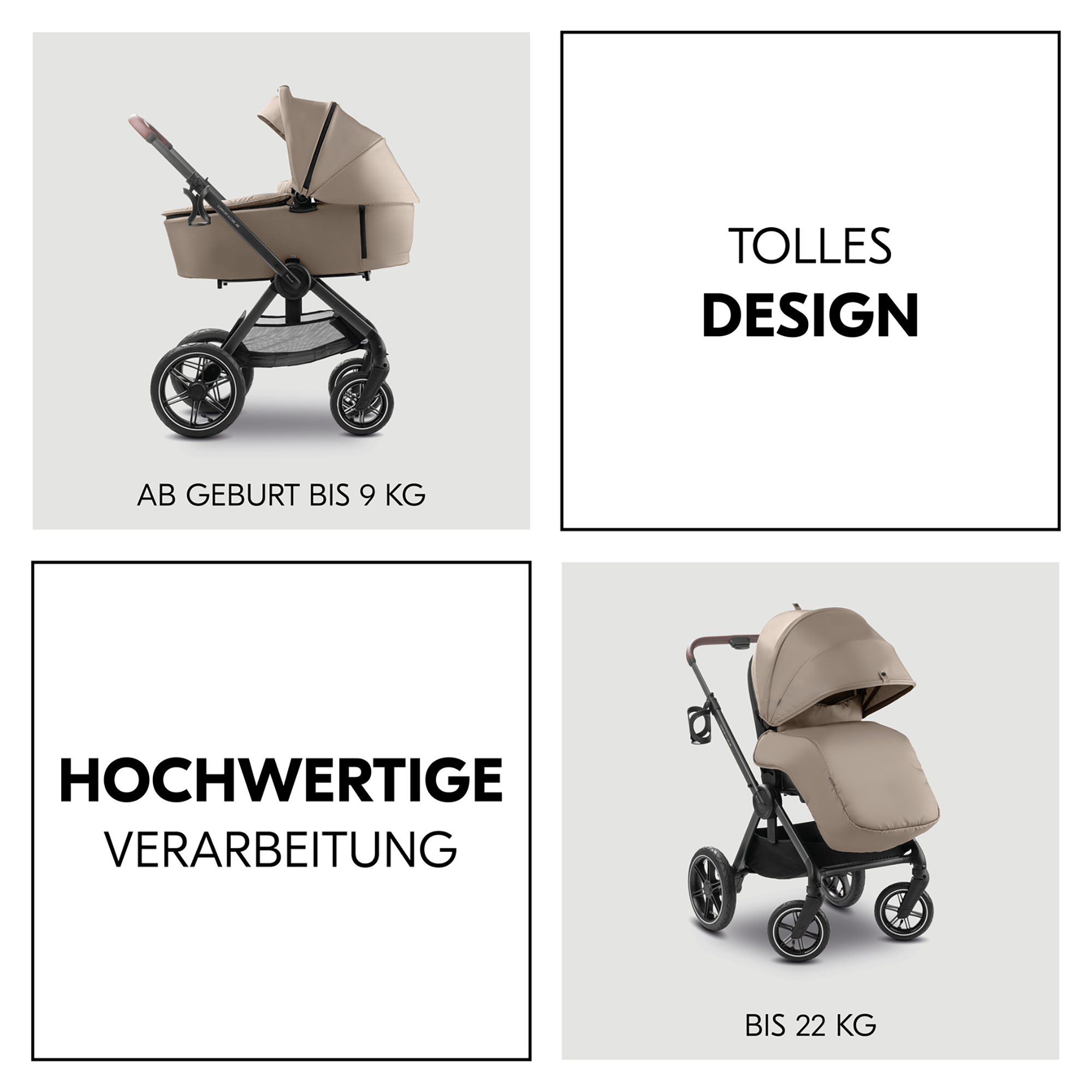 Kombi-Kinderwagen, hauck, Beige – Produktansicht