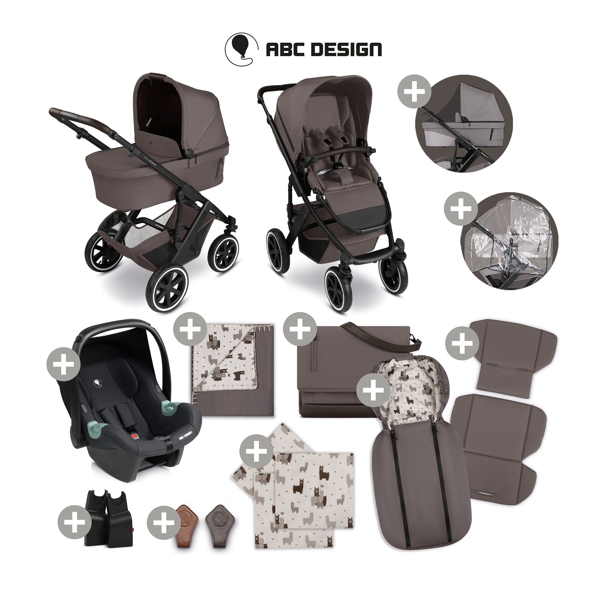 Kinderwagen Komplettsets, ABC DESIGN, Braun – Produktansicht
