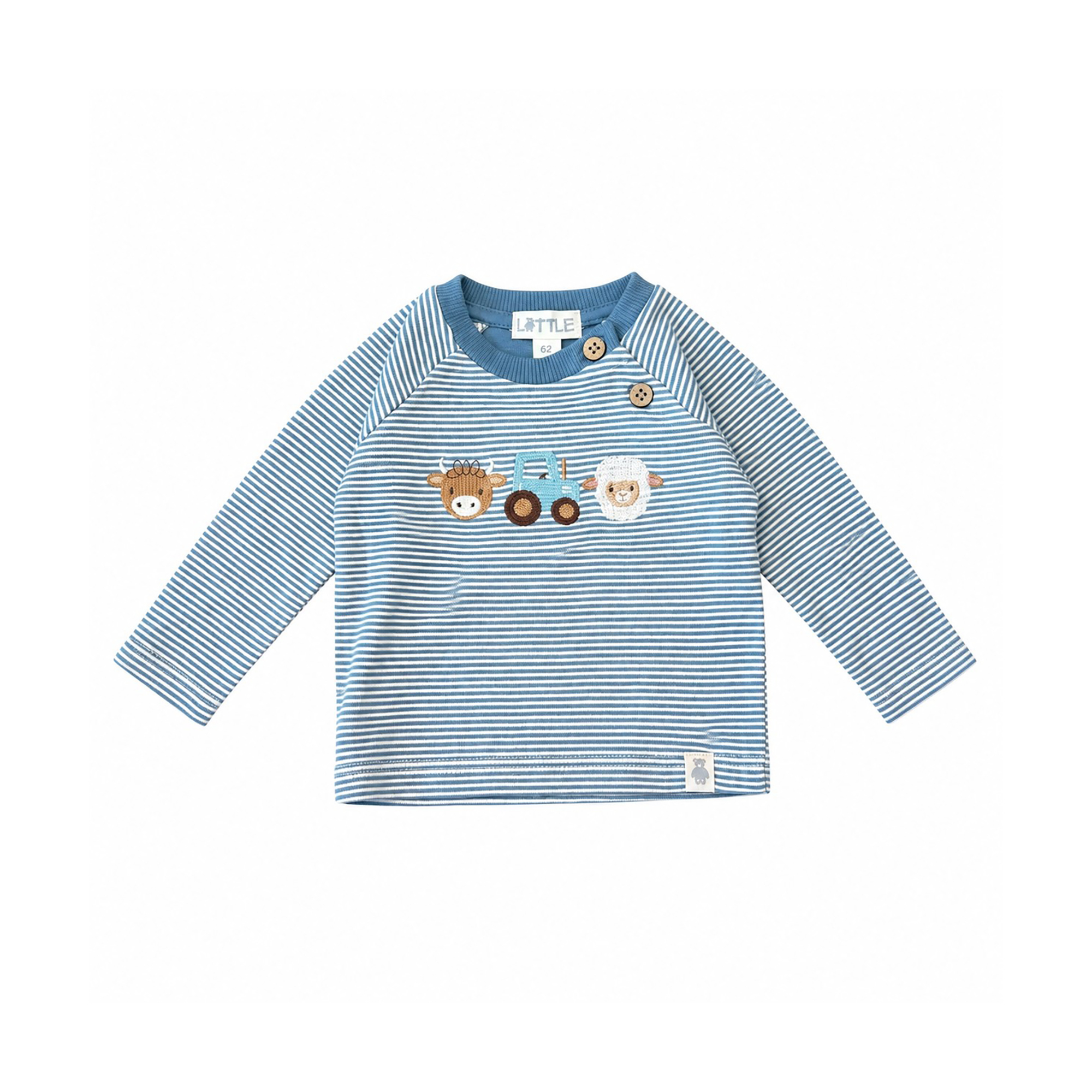 Langarmshirts, LITTLE, Blau – Besonderheit: aus 100% Baumwolle