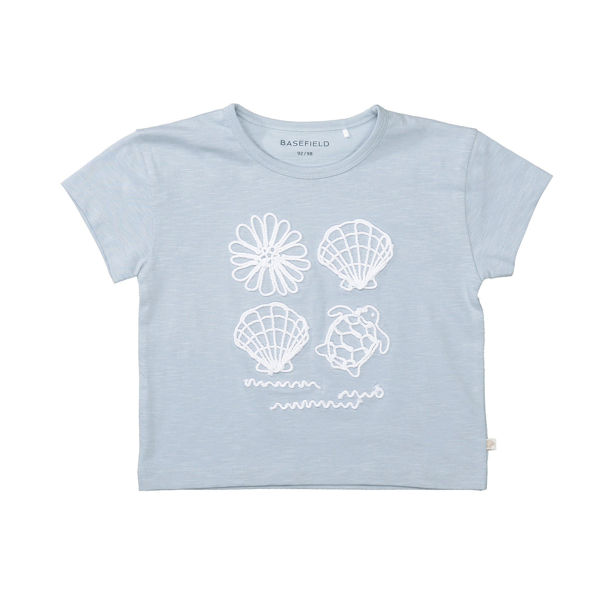 Kurzarmshirts, BASEFIELD, Blau – Besonderheit: aus 100% Baumwolle