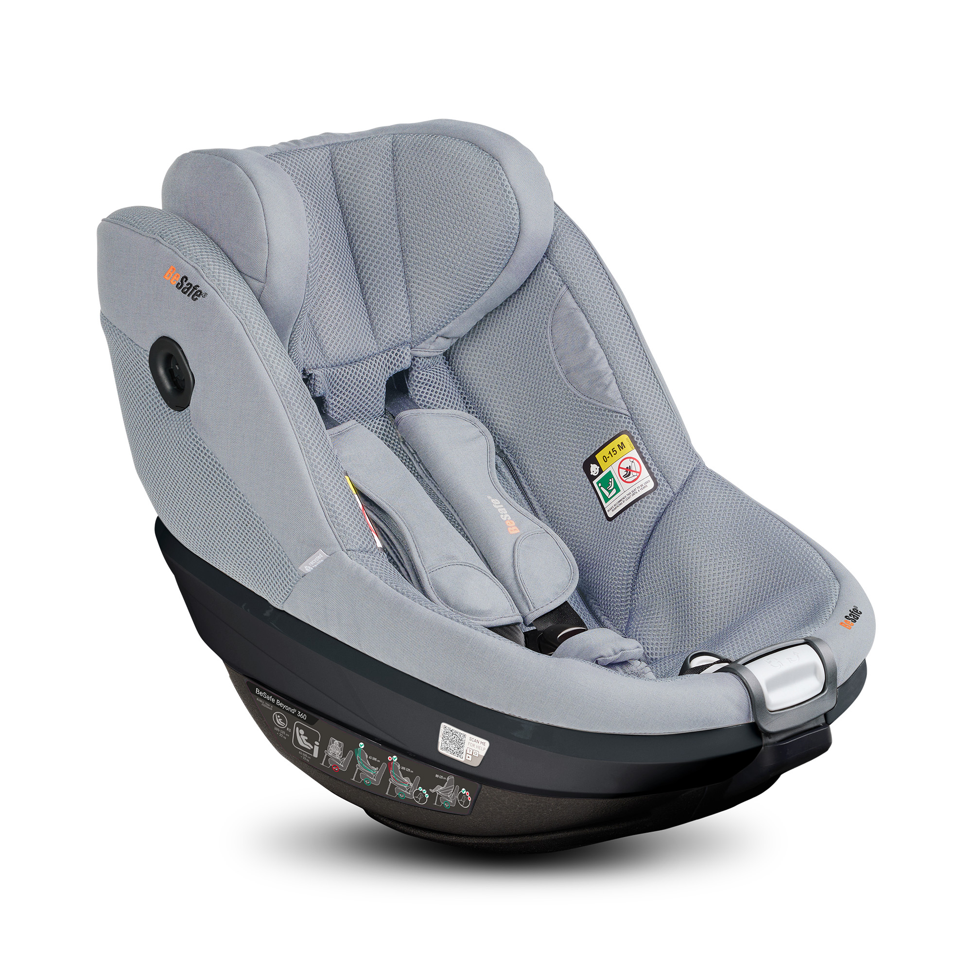 Reboarder 0-18 kg, Gruppe 0+/1, BeSafe, Grau – Besonderheit: Ergo Cushion™  - für maßgeschneiderten Komfort und optimale Unterstützung der Wirbelsäule ausgestattet