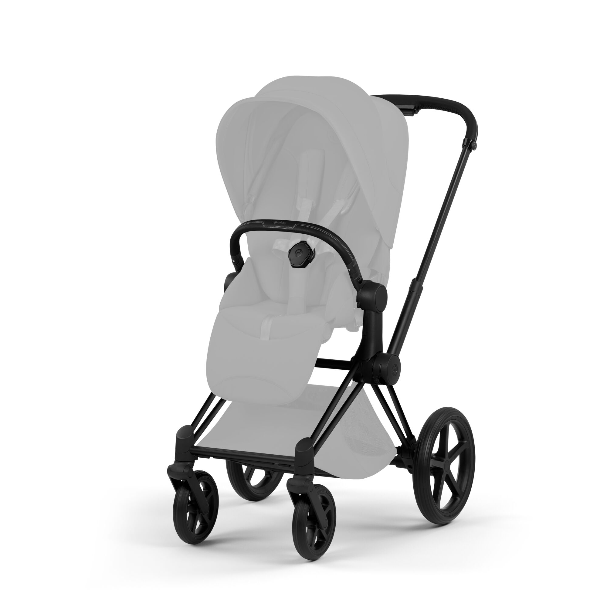 Kombi-Kinderwagen, cybex PLATINUM, Schwarz – Besonderheit: Kombination aus Allradfederung und speziellem Zwei-Rad-Modus sorgt für eine sanfte Fahrt