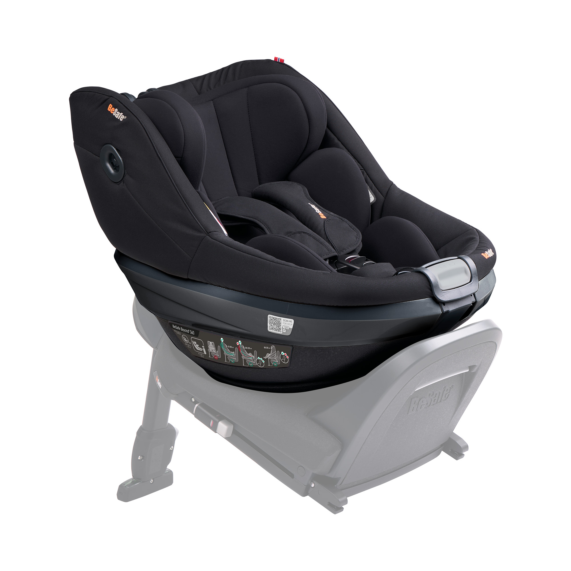 Reboarder 0-18 kg, Gruppe 0+/1, BeSafe, Schwarz – Produktansicht