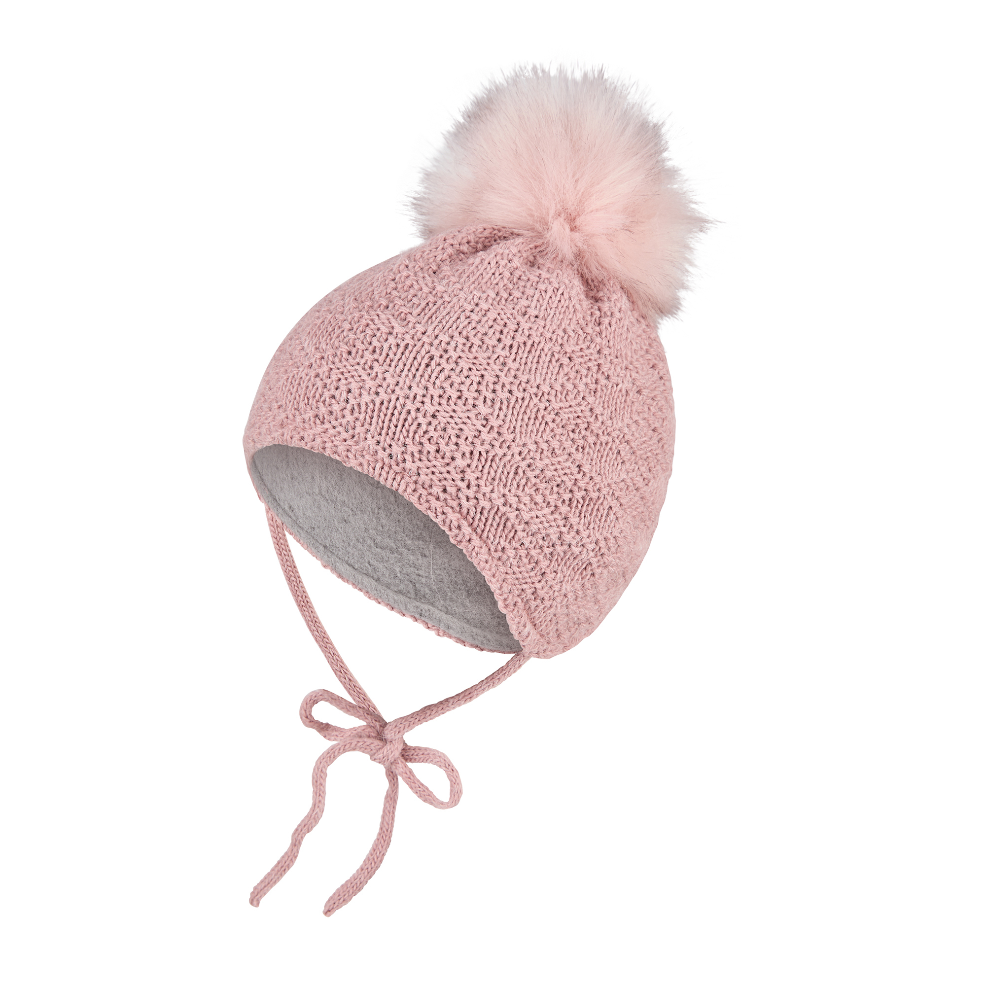 Strickmützen, Sterntaler, Pink – Besonderheit: Kunstpelz-Pompon