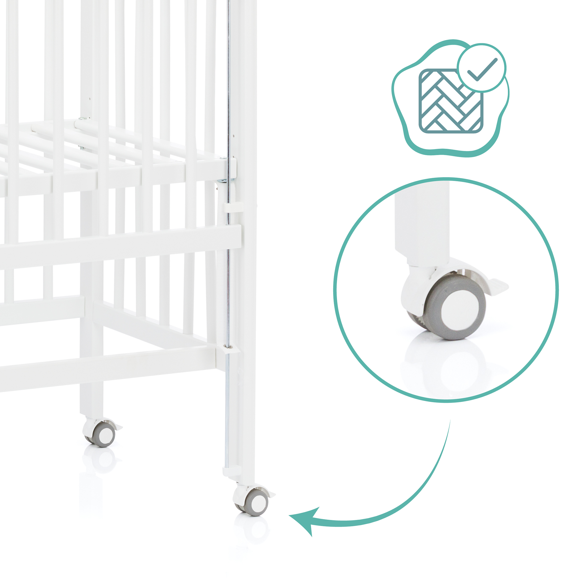 Beistellbetten, fillikid, Weiß – Produktansicht