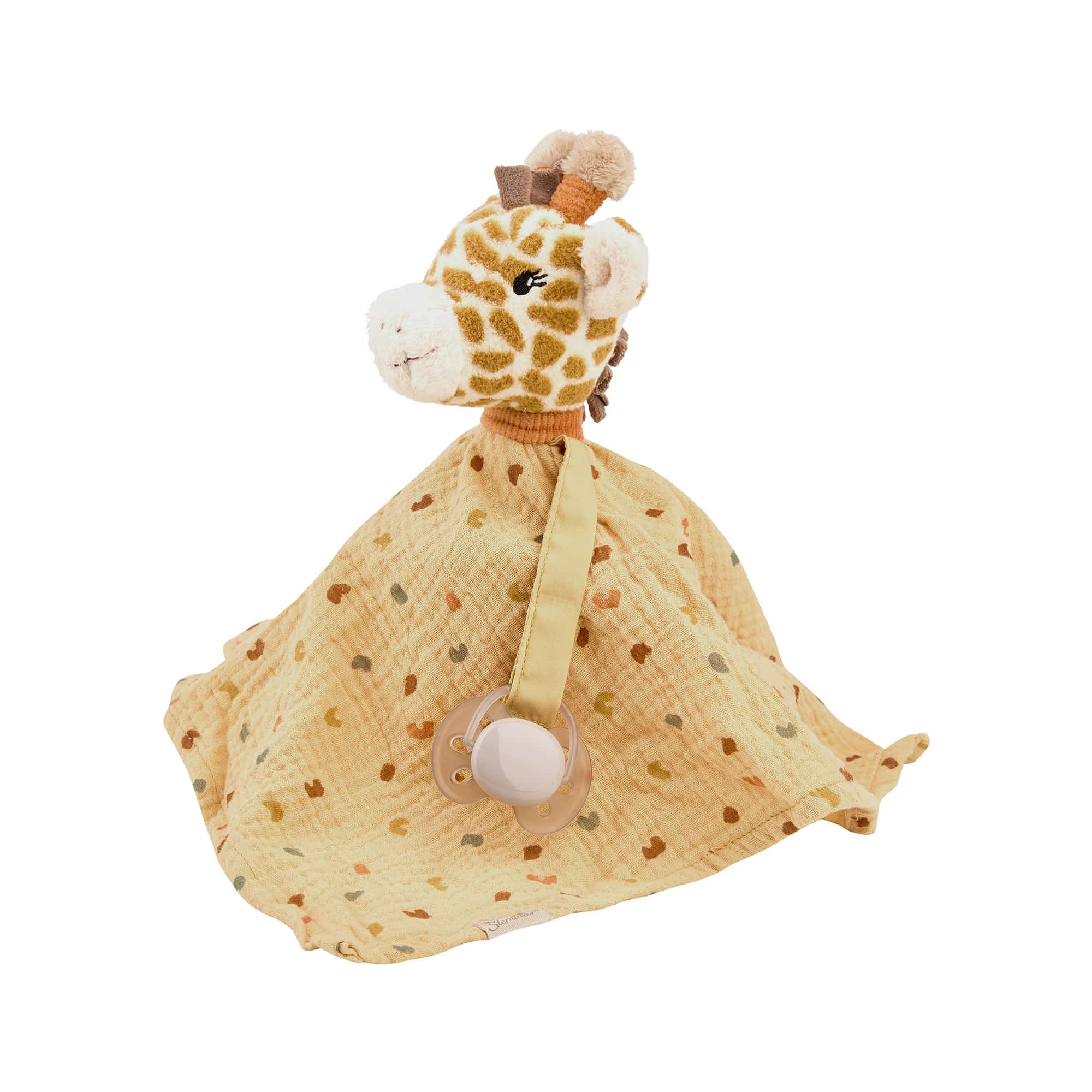 Geschenksets, Sterntaler, Gelb – Besonderheit: Set bestehend aus: Kuscheltuch mit Schnullerband, Silikonring und Klettverschluss zum Befestigen des Schnullers + Musselintuch