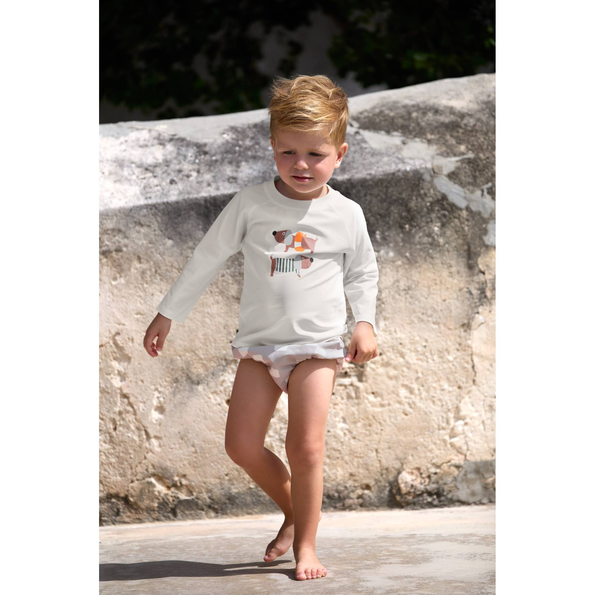 Schwimmanzüge & -shirts, LÄSSIG, Weiß – Besonderheit: atmungsaktiv & schnelltrocknend