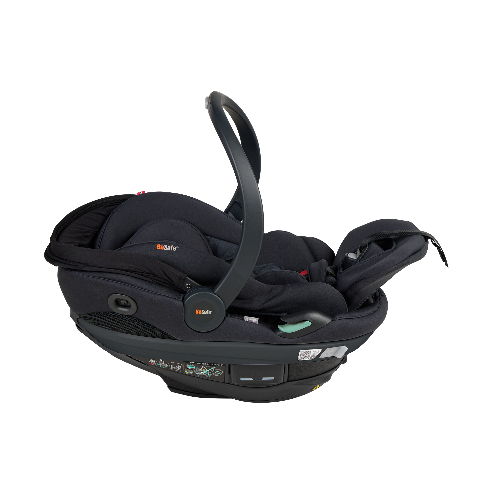 Babyschalen 0-13 kg, Gruppe 0+, BeSafe, Schwarz – Produktansicht