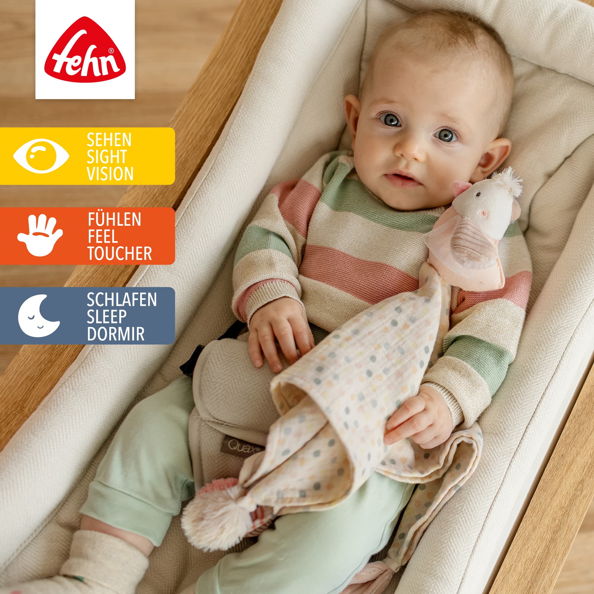 Schmusetücher, fehn, Beige – Produktansicht