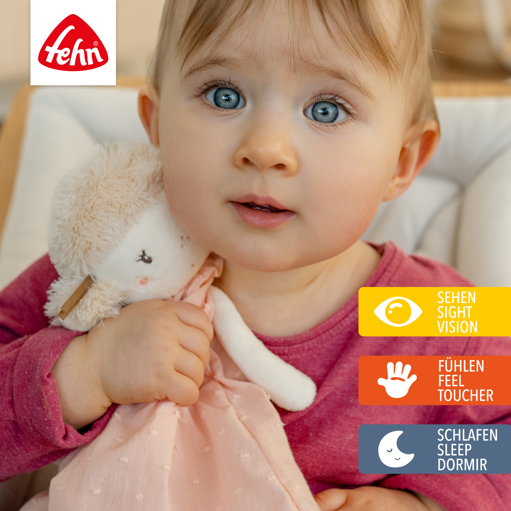 Schmusetücher, fehn, Pink – Produktansicht