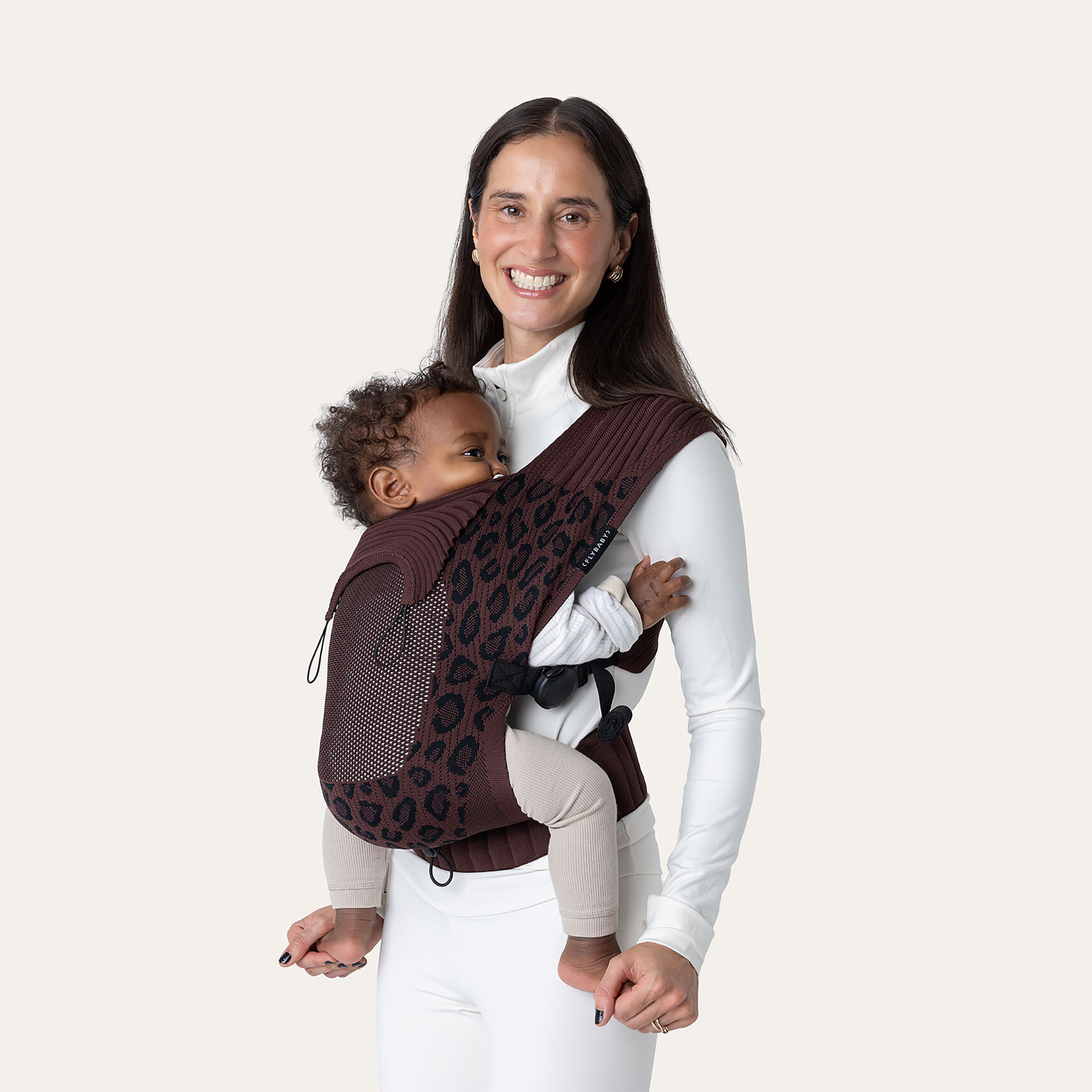 Babytragen, FLYBABY, Braun – Besonderheit: flexibel anpassbar und komfortabel