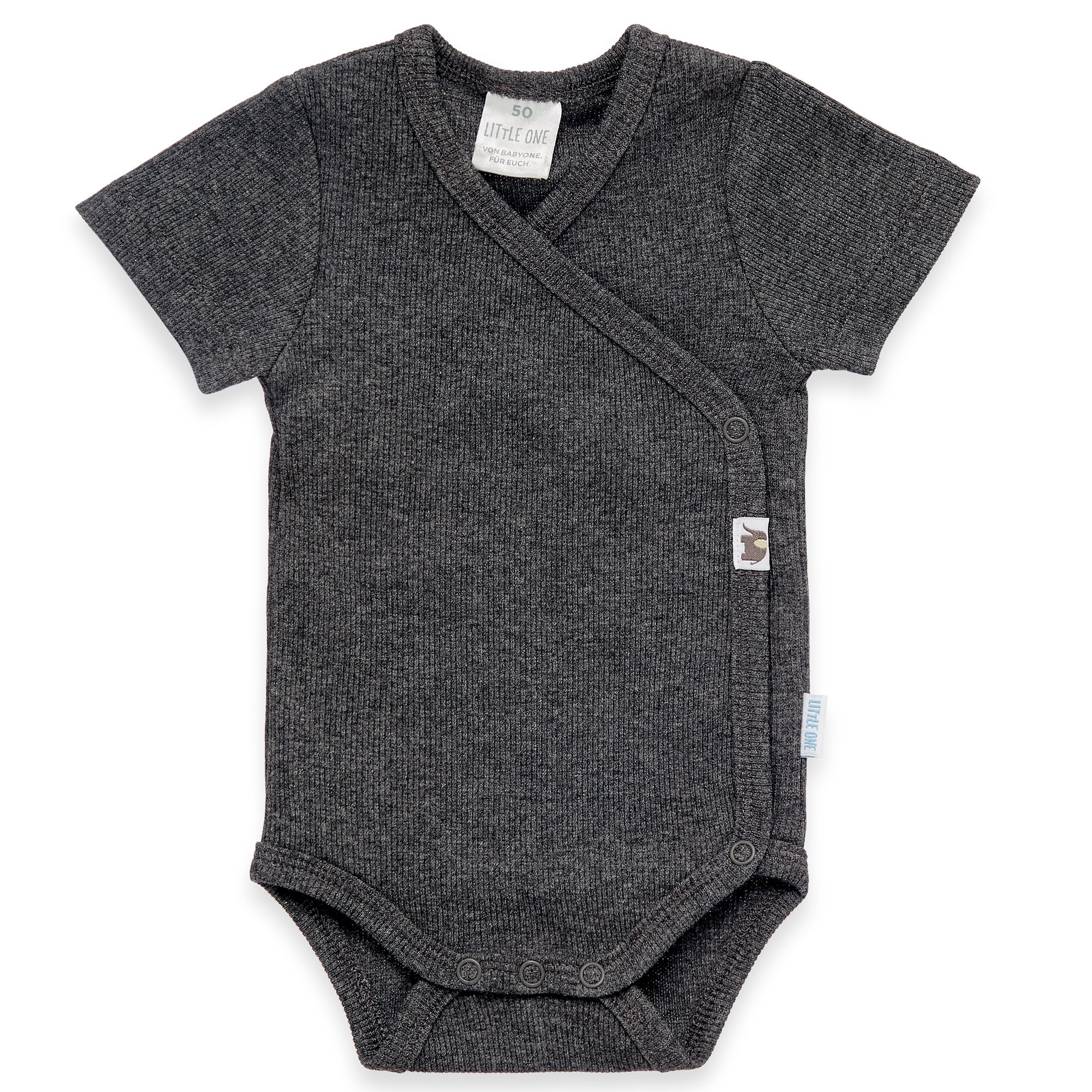 Wickelbodys, LITTLE ONE, Grau – Besonderheit: aus 95% Baumwolle