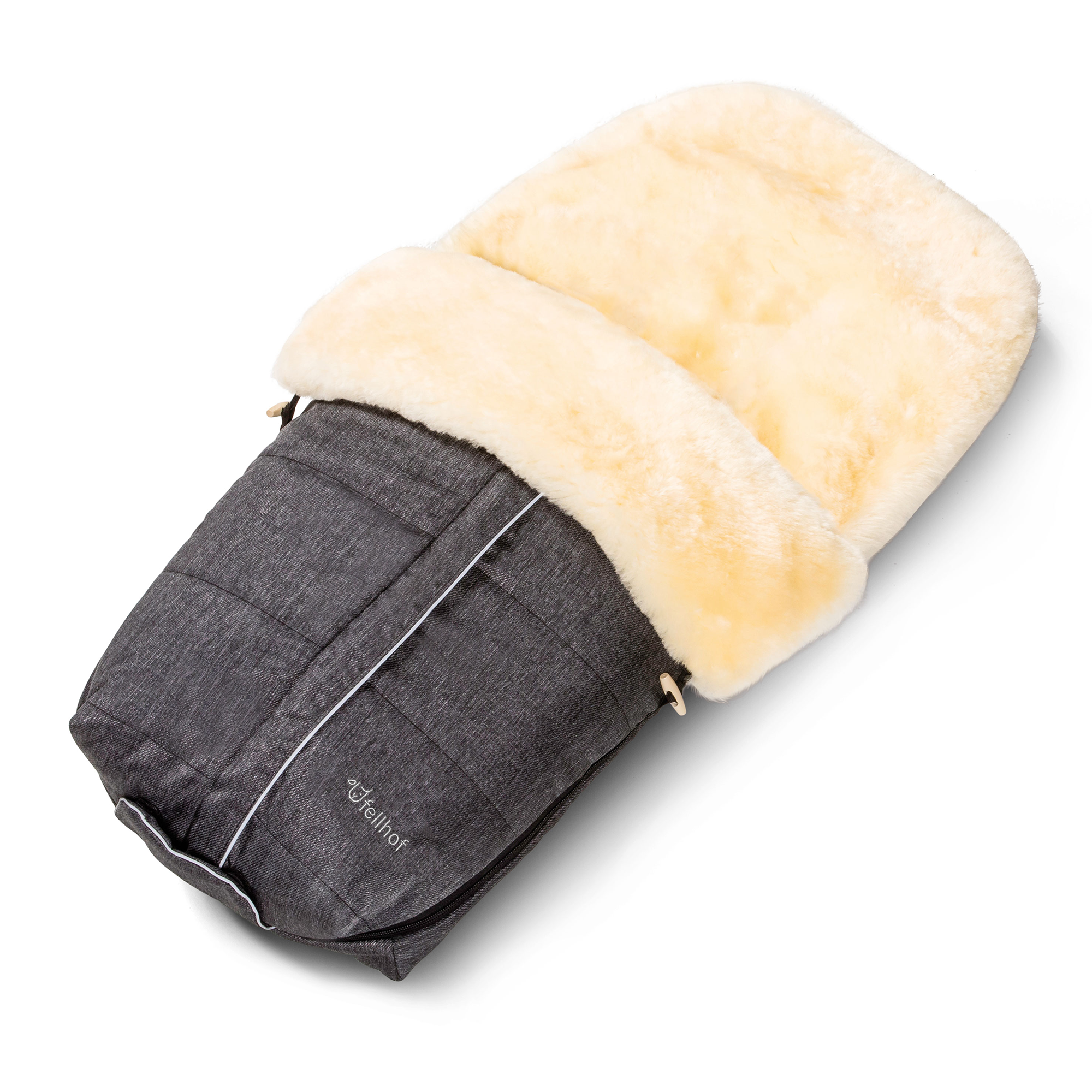 Fußsäcke & Decken, fellhof, Grau – Besonderheit: Innen: 100% Merino-Lammfell