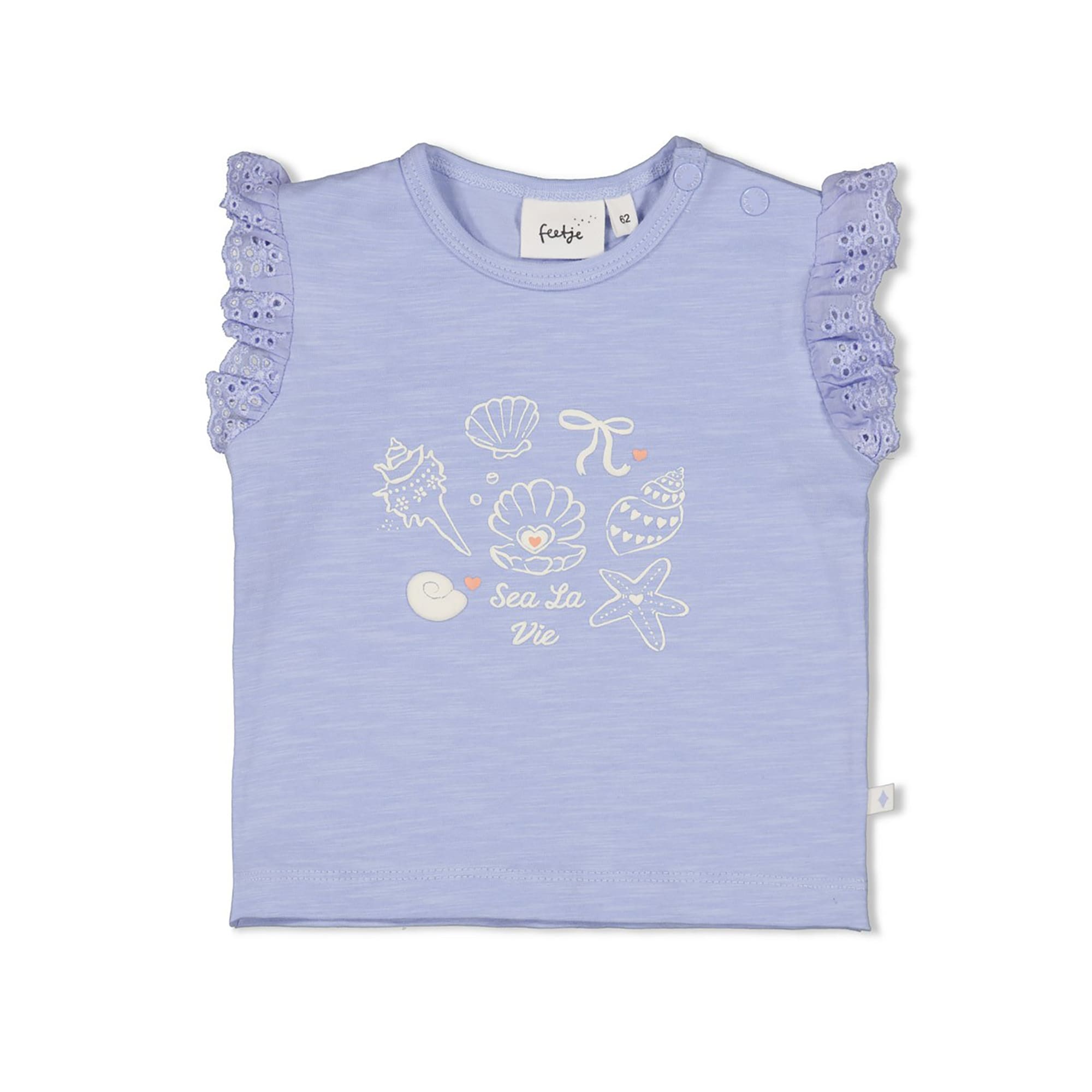 Kurzarmshirts, FEETJE, Blau – Besonderheit: aus 94% Baumwolle