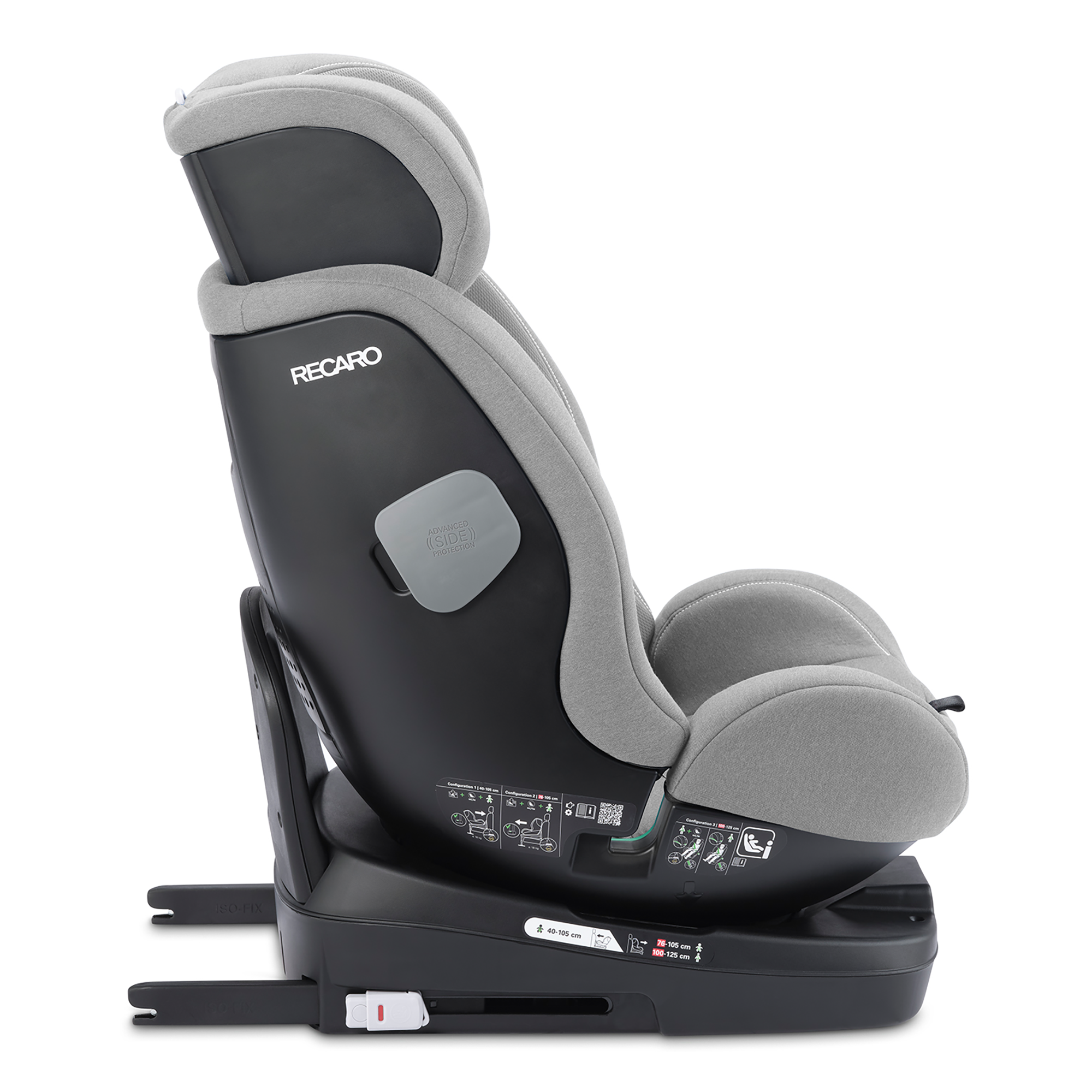 Reboarder 0-18 kg, Gruppe 0+/1, RECARO, Grau – Produktansicht