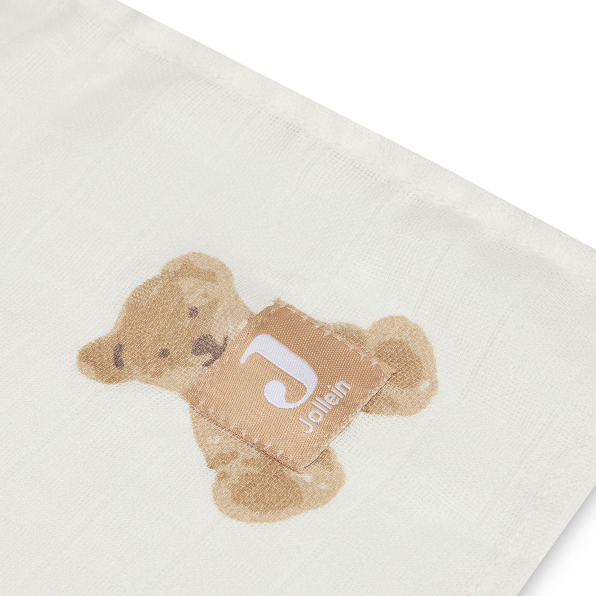 Mulltücher Teddy Bear 115 x 115 cm jollein Weiß 2000584503001 2