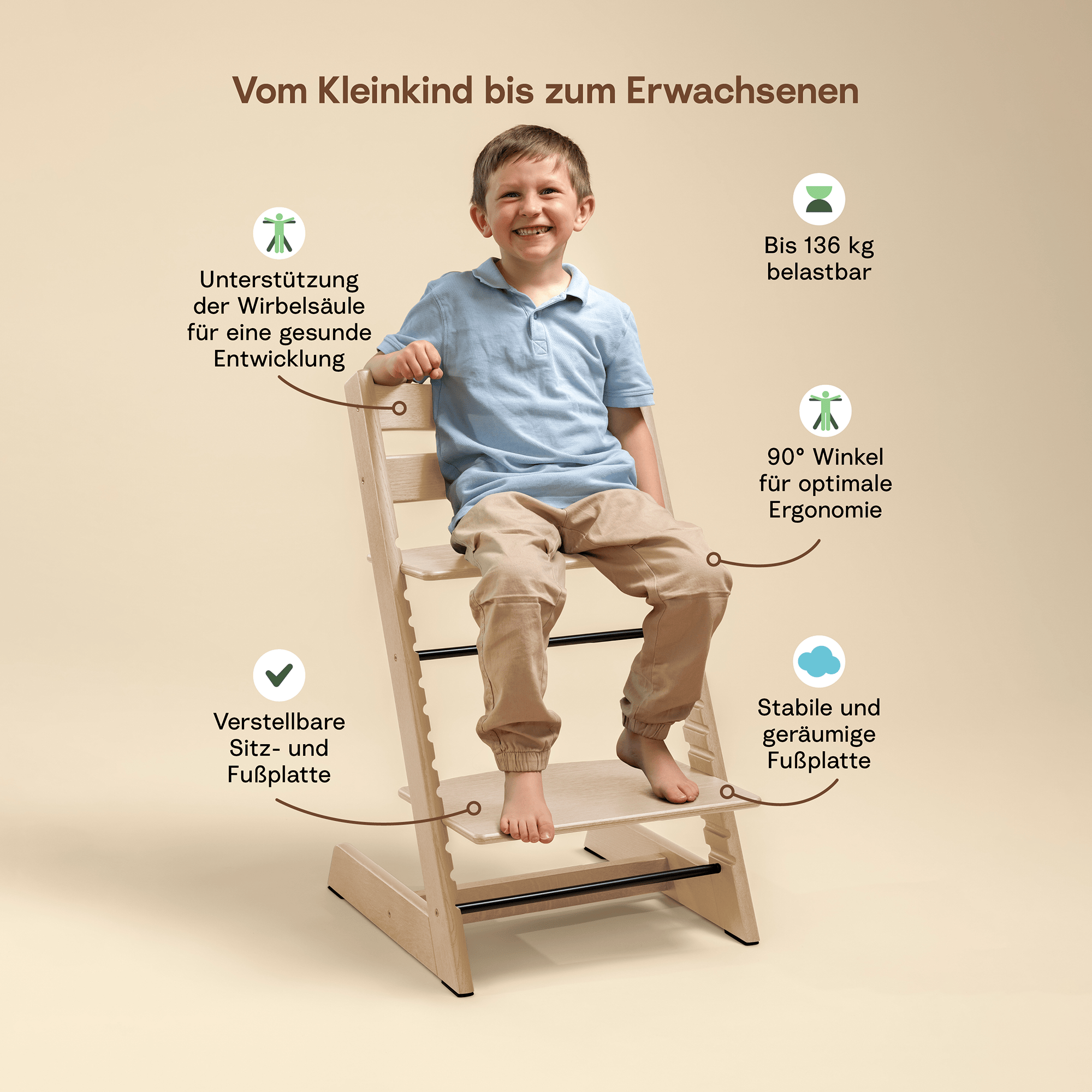 Treppenhochstühle, STOKKE, Grau – Produktansicht