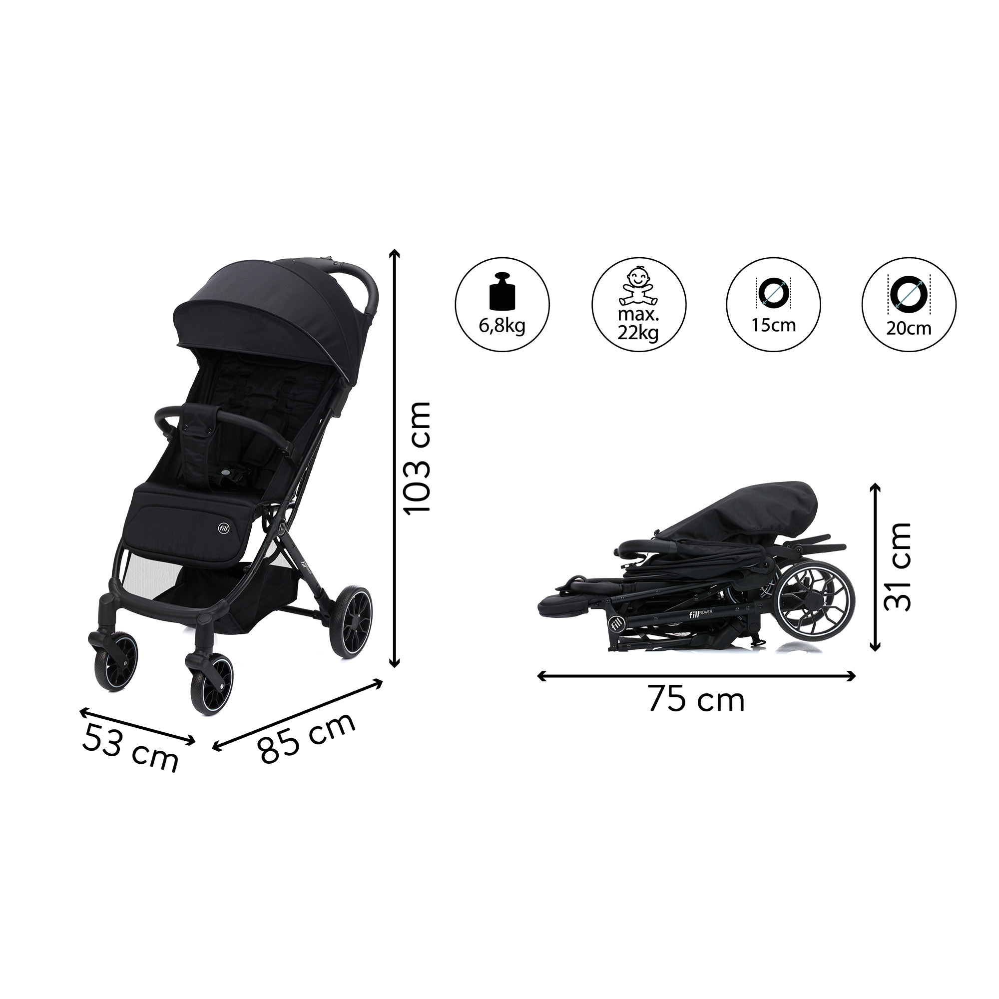 Buggys, LITTLE ONE, Schwarz – Produktansicht