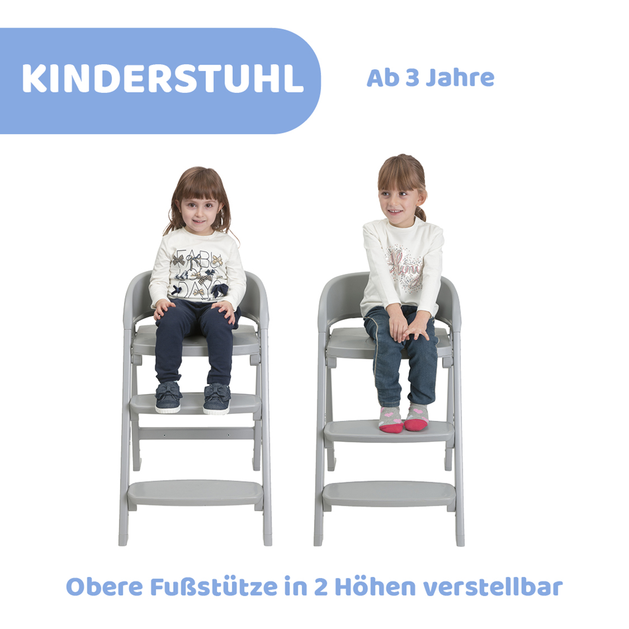 Klapphochstühle, chicco, Grau – Produktansicht
