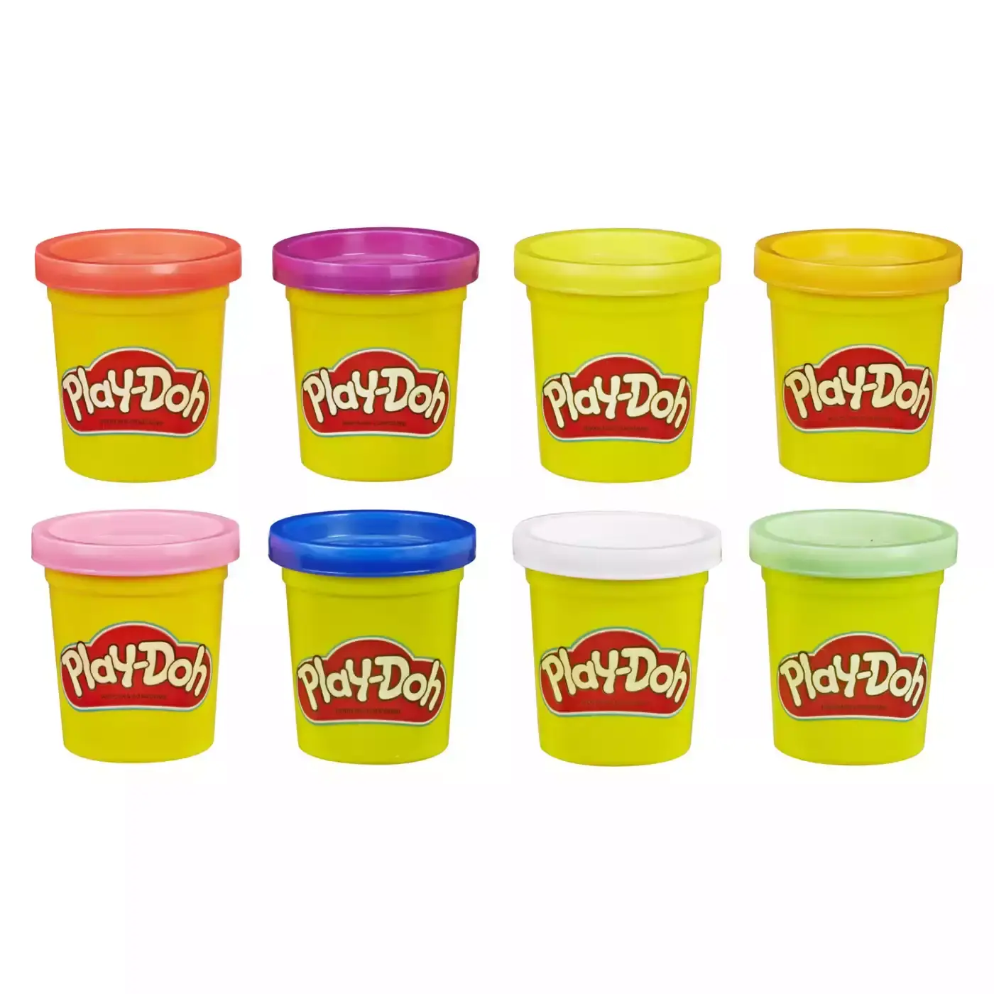 8er-Pack Knete in Regenbogenfarben Play-Doh Gelb Weiß Orange Blau Rot Grün Pink Lila 2000579231902 3