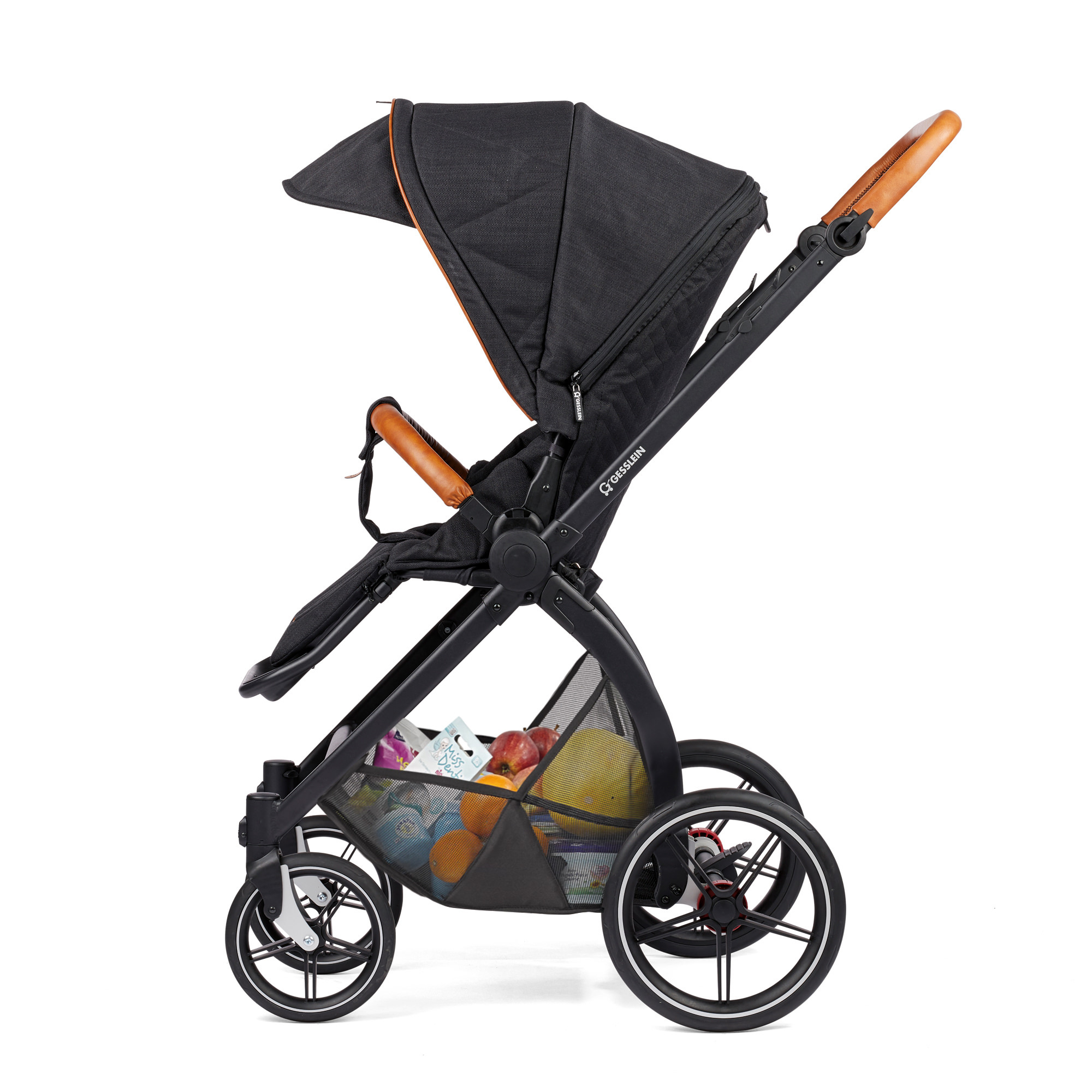 Kombi-Kinderwagen, GESSLEIN, Schwarz – Produktansicht