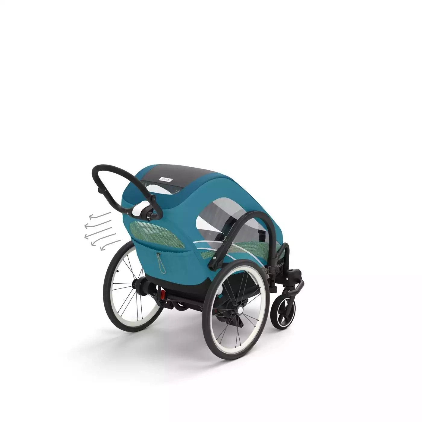 Fahrradanhänger, cybex, Blau – Produktansicht
