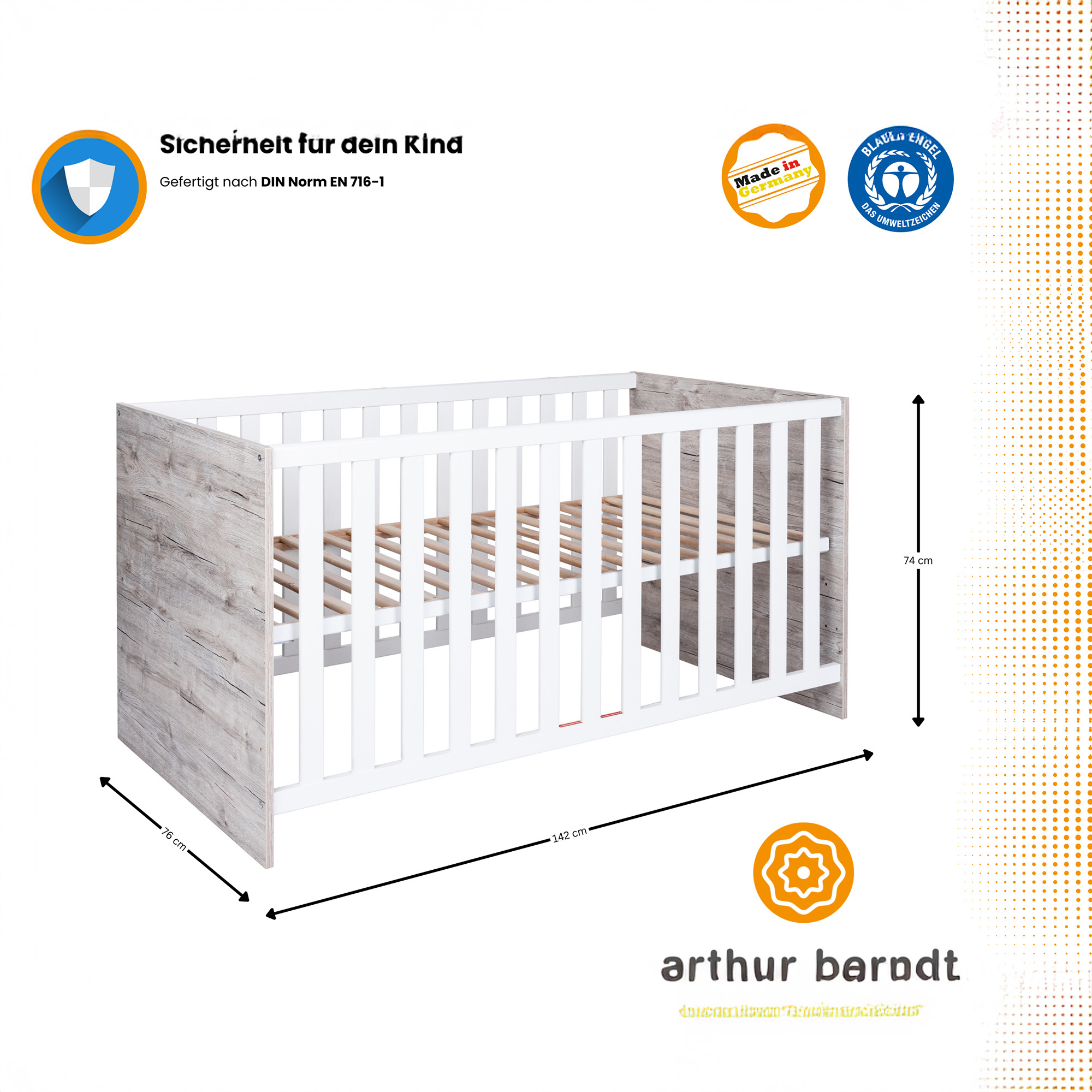Gitterbetten, Arthur Berndt, Weiß – Produktansicht
