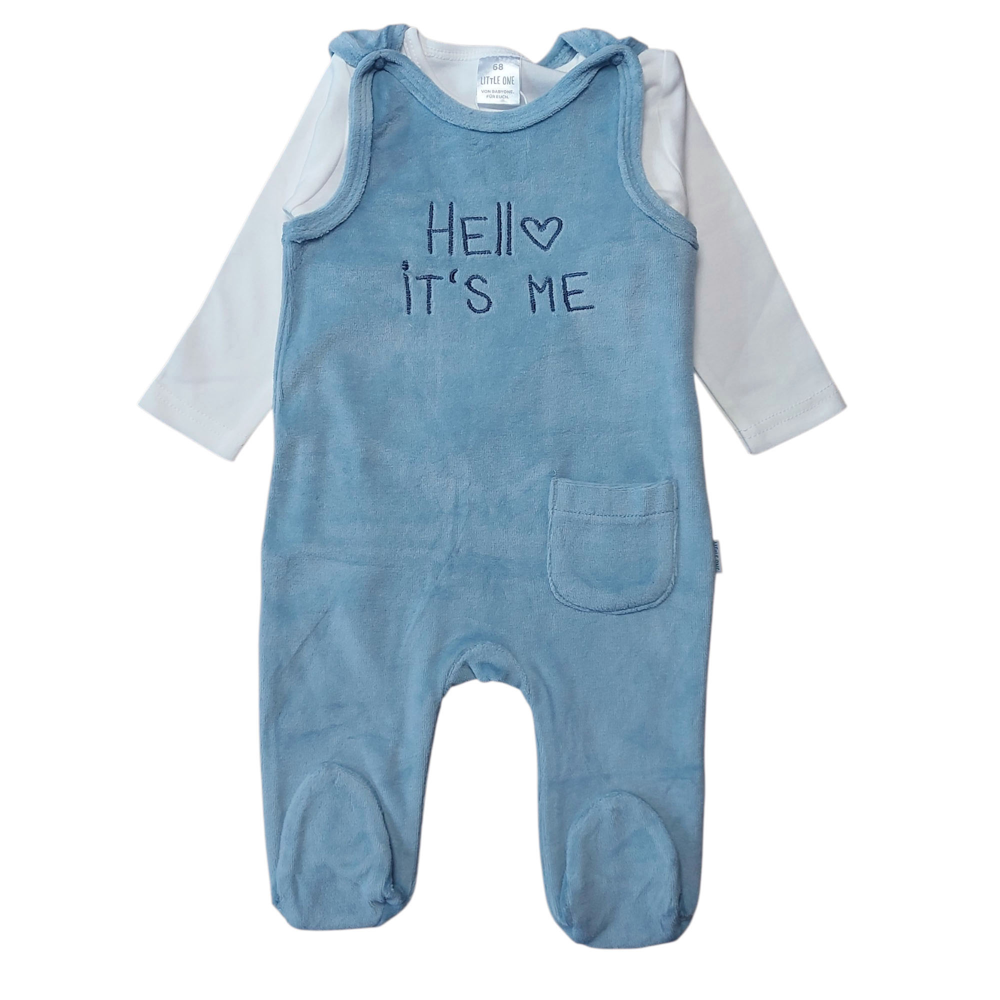 Nicki Strampler, LITTLE ONE, Blau – Besonderheit: Set bestehend aus Strampler und Langarmshirt