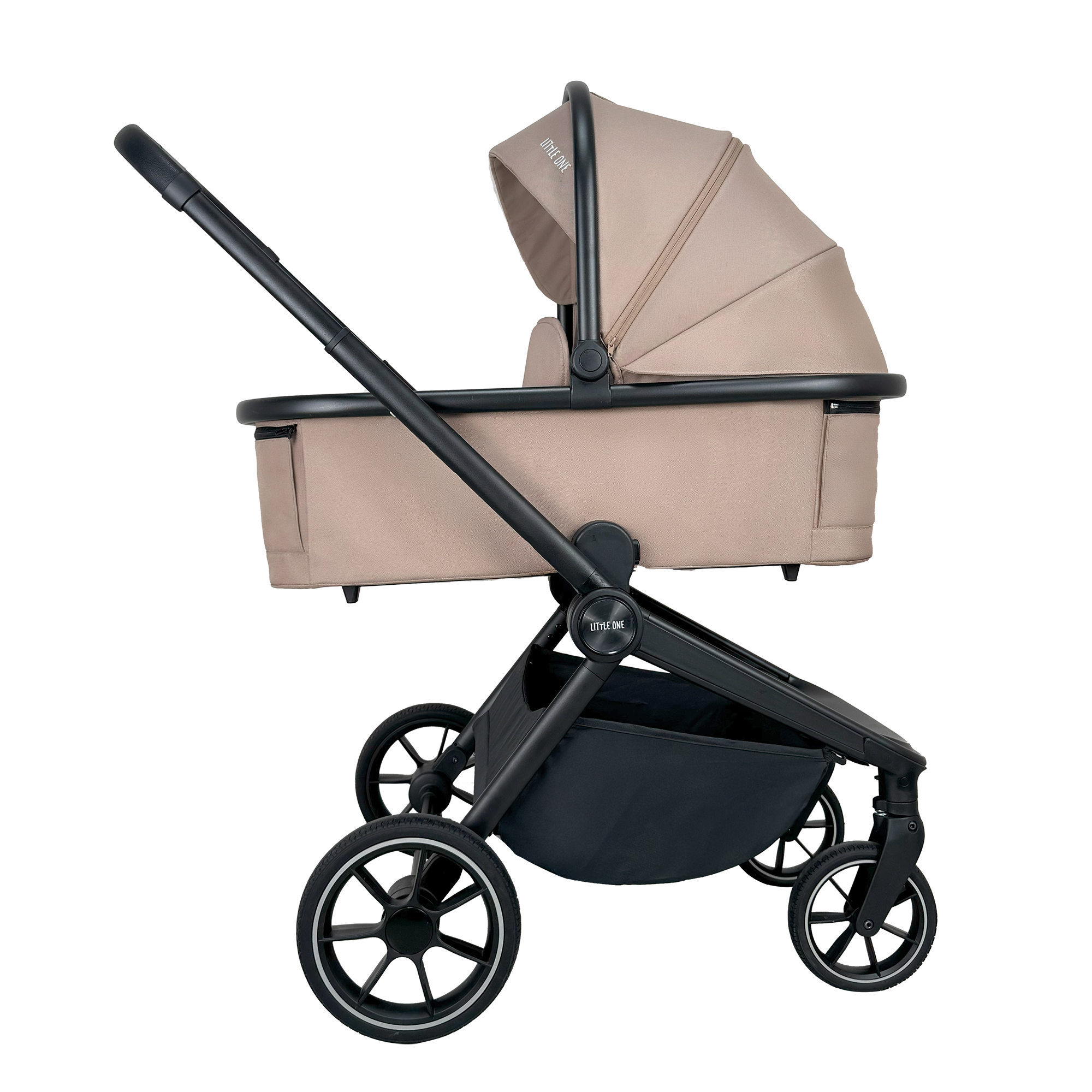 Kombi-Kinderwagen, LITTLE ONE, Schwarz – Besonderheit: inklusive Babywanne und Sportsitz