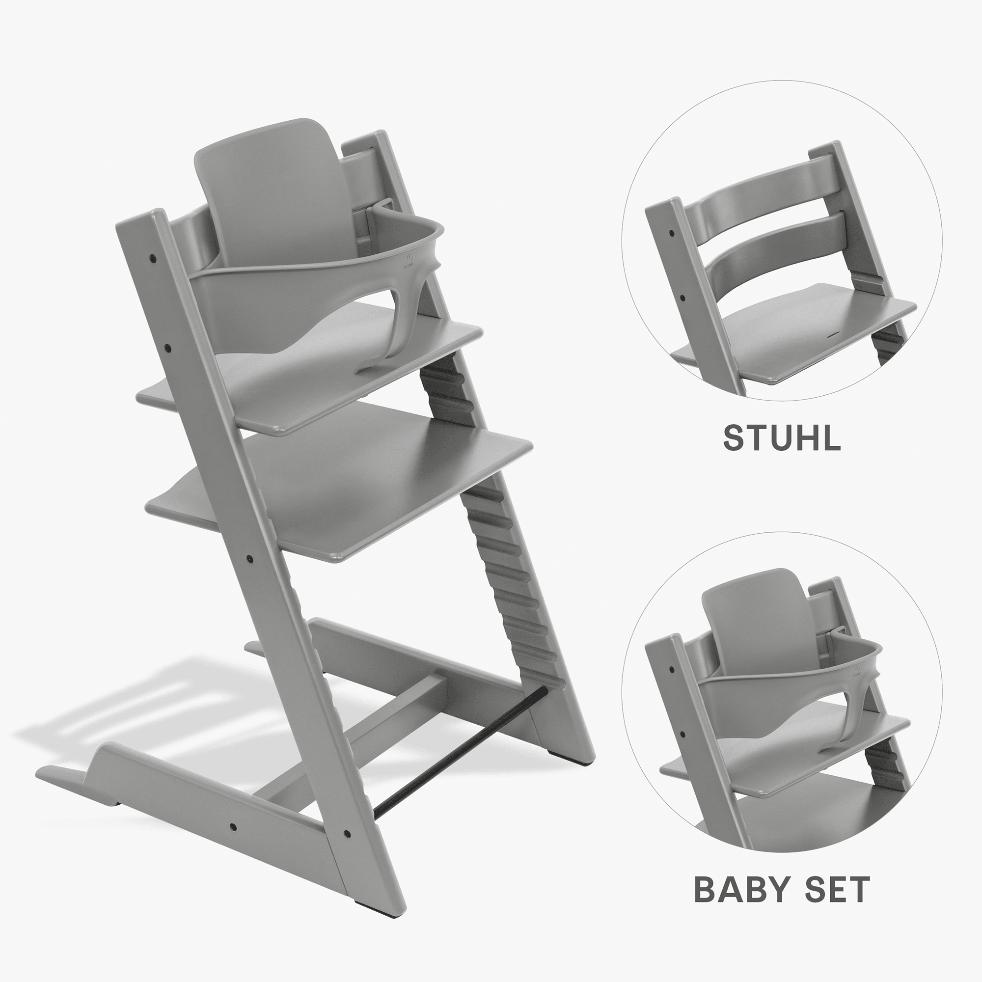 Treppenhochstühle, STOKKE, Grau – Produktansicht