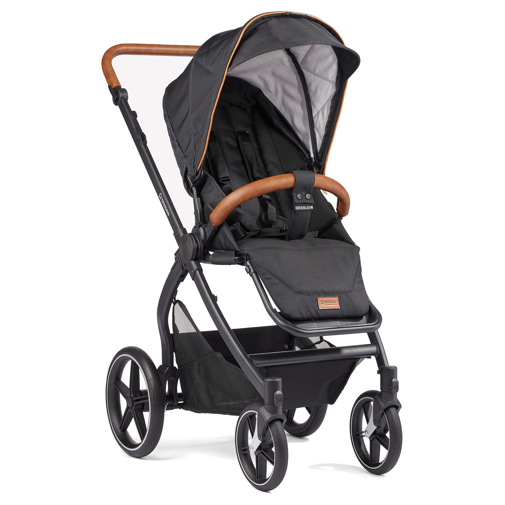 Kombi-Kinderwagen, GESSLEIN, Schwarz – Produktansicht
