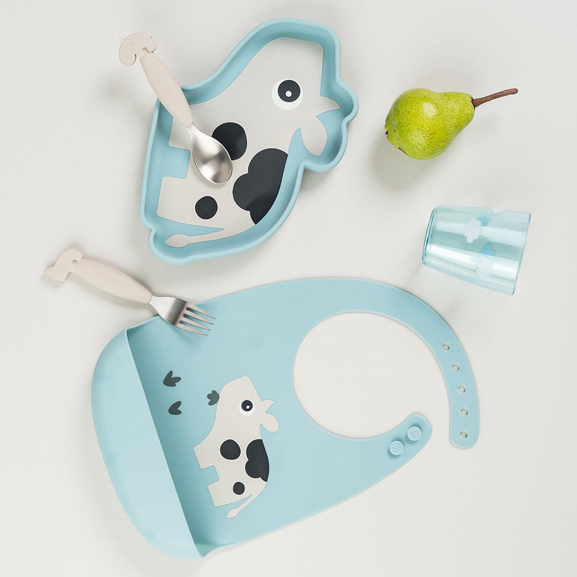 Lätzchen mit Auffangschale, done by deer, Blau – Produktansicht