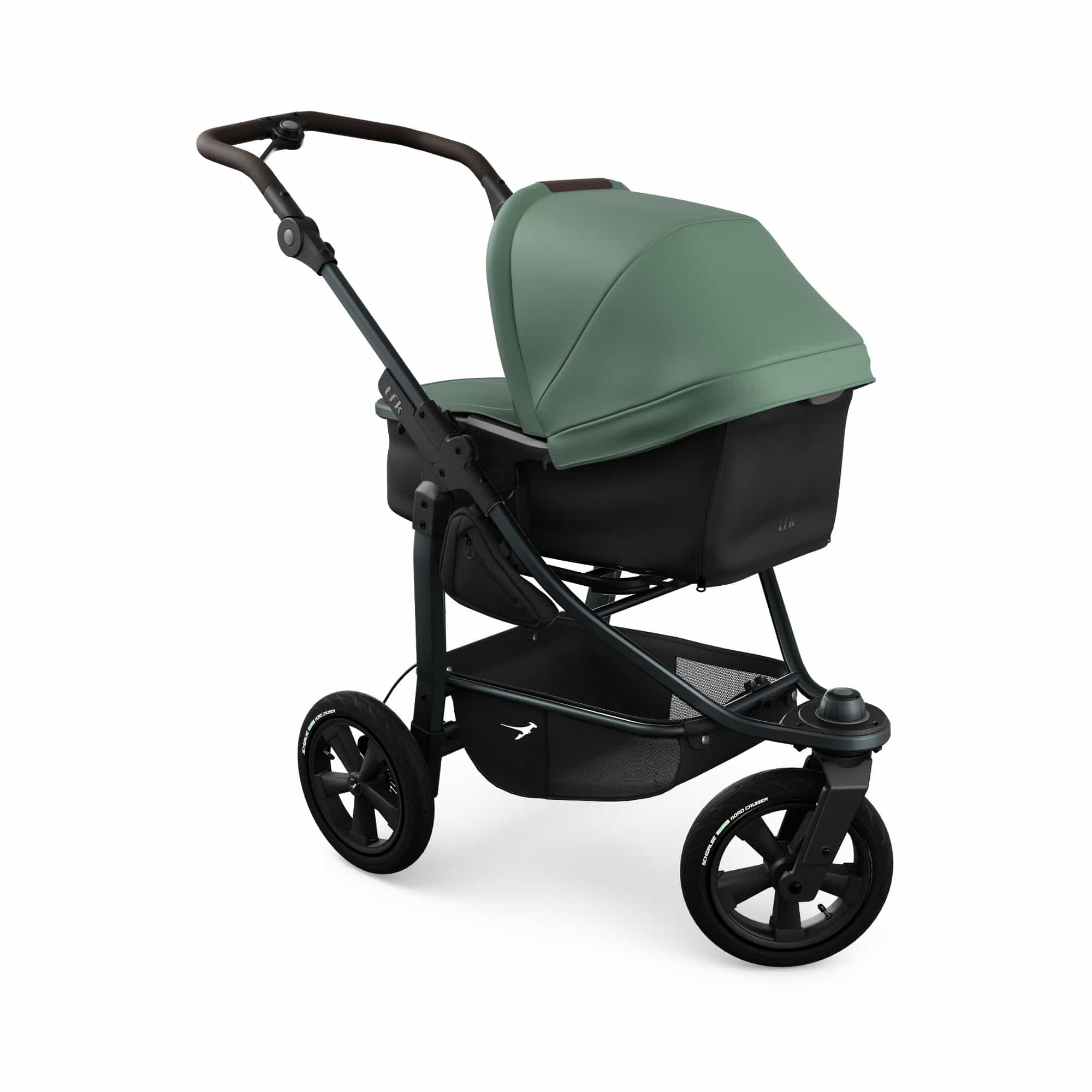 Kombi-Kinderwagen, tfk, Grün – Besonderheit: Wanne mit großer Liegefläche