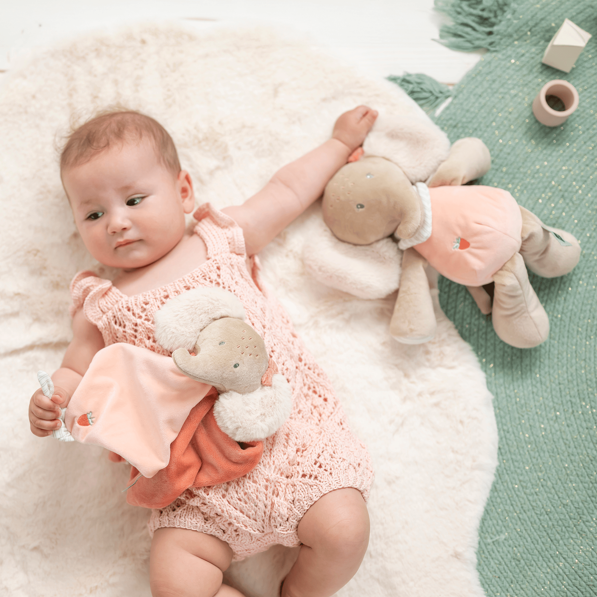 Kuscheltiere Elefanten, Nattou, Pink – Produktansicht