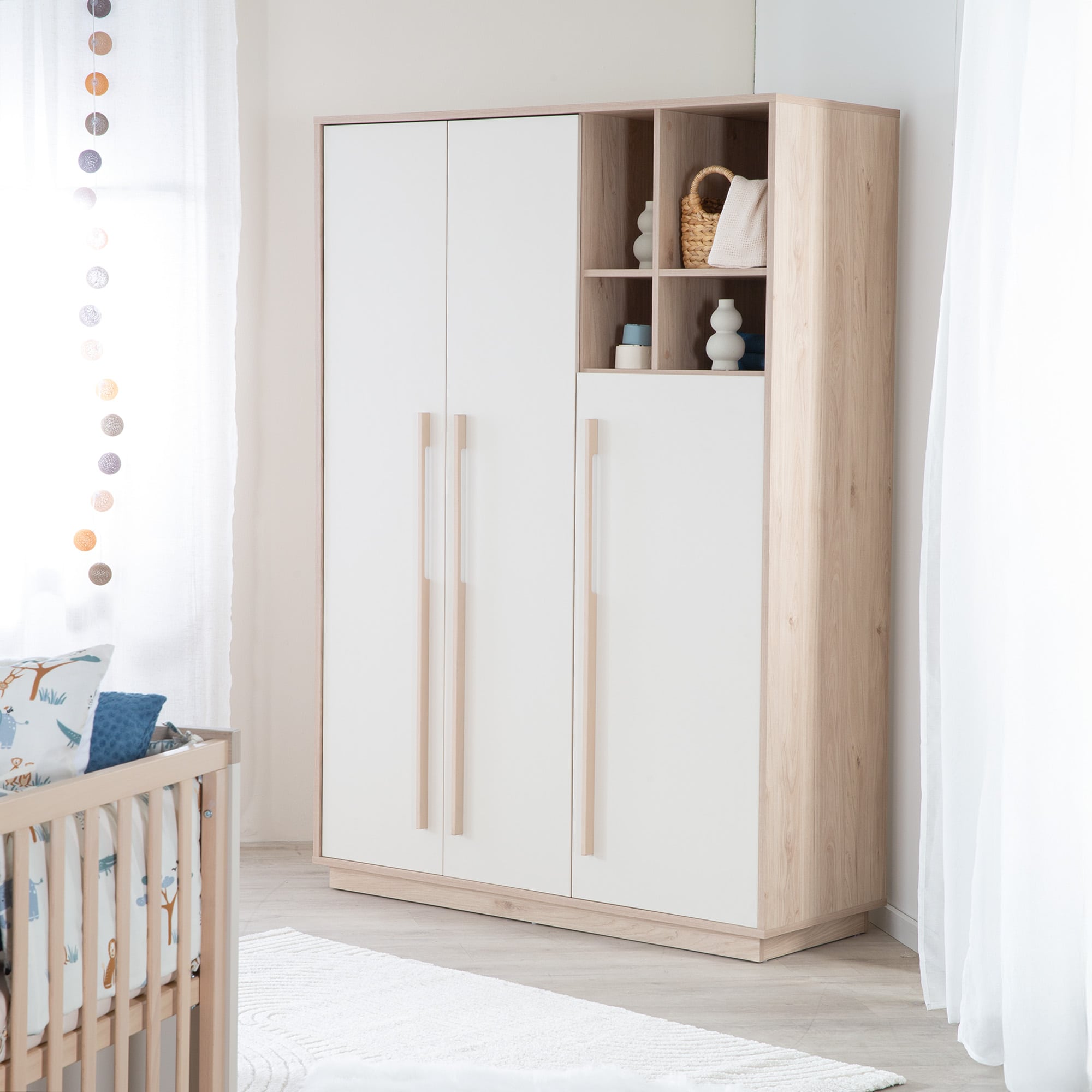 3-türige Kleiderschränke, roba, Weiß – Produktansicht
