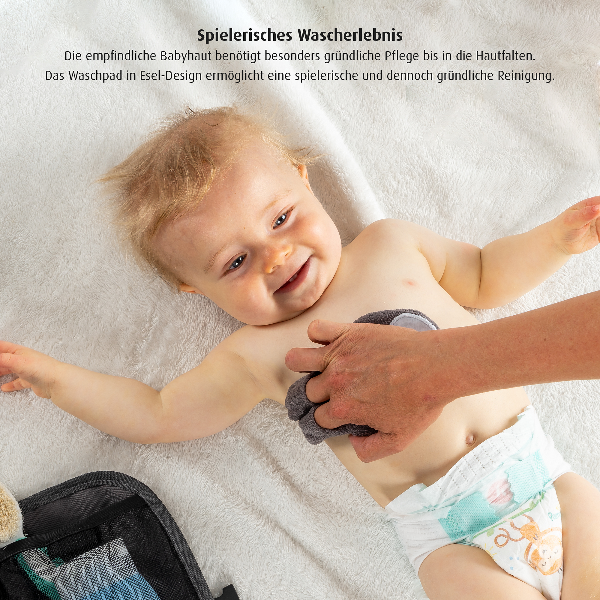 Waschlappen, reer, Grau – Produktansicht