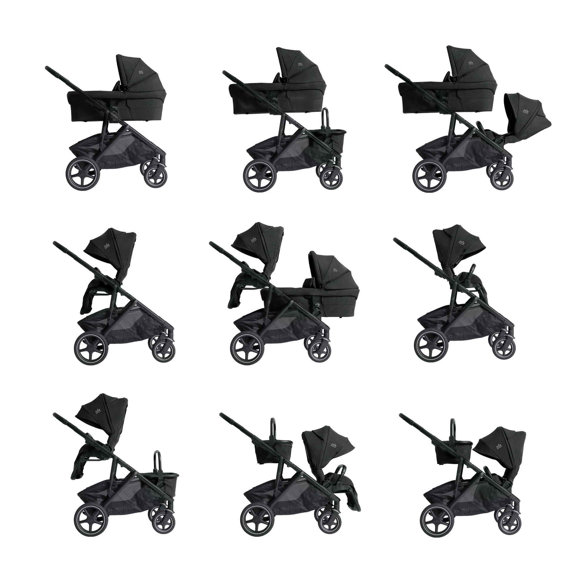 Kombi-Kinderwagen, Joie signature, Schwarz – Produktansicht
