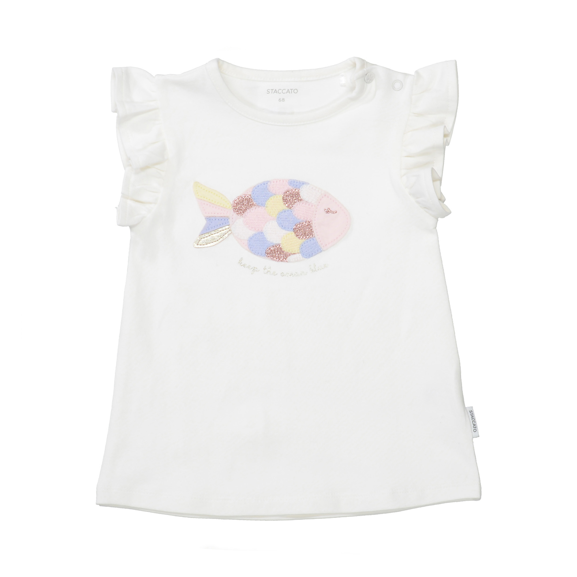 Kurzarmshirts, STACCATO, Weiß – Besonderheit: aus 100% Baumwolle