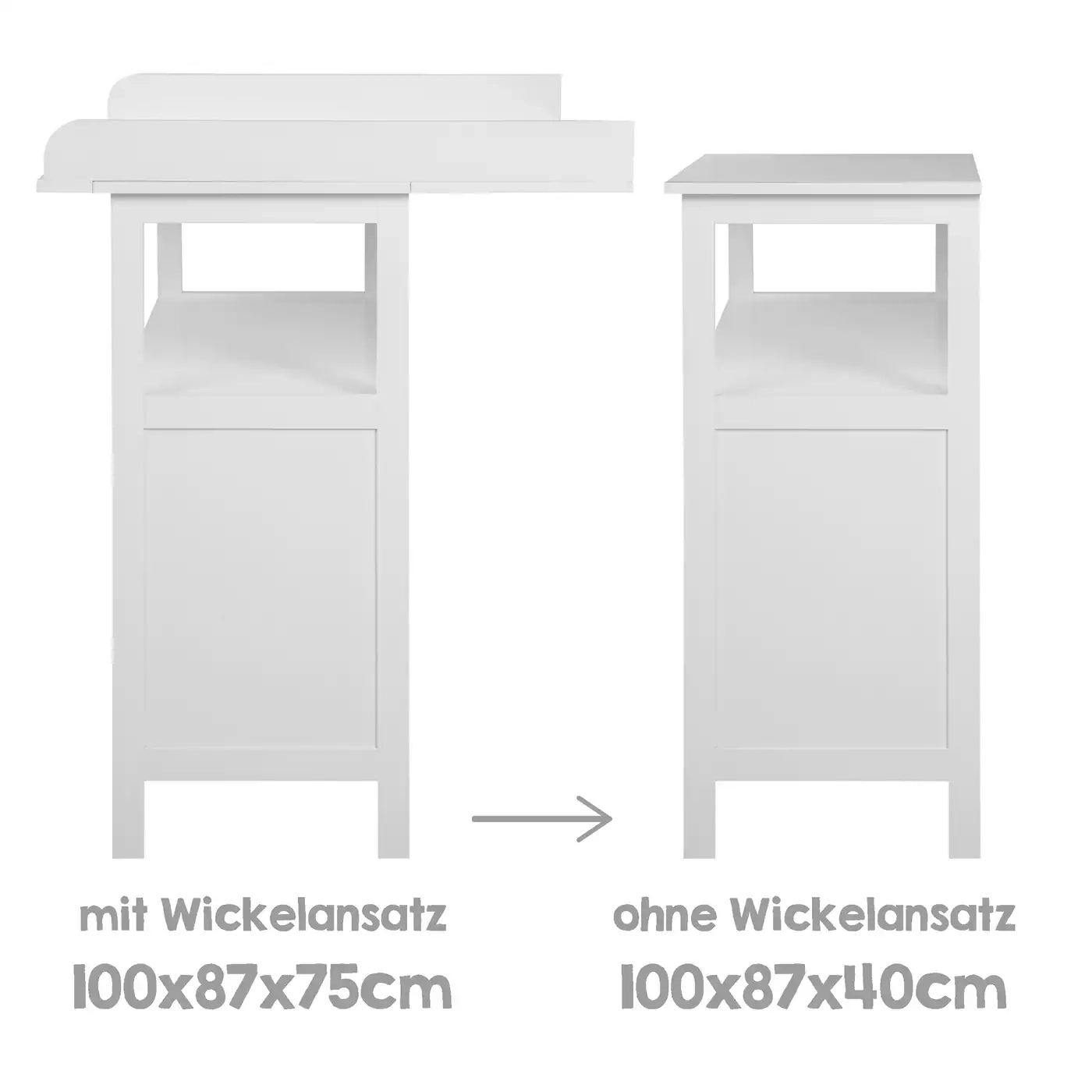 Wickelkommoden, roba, Grau – Produktansicht